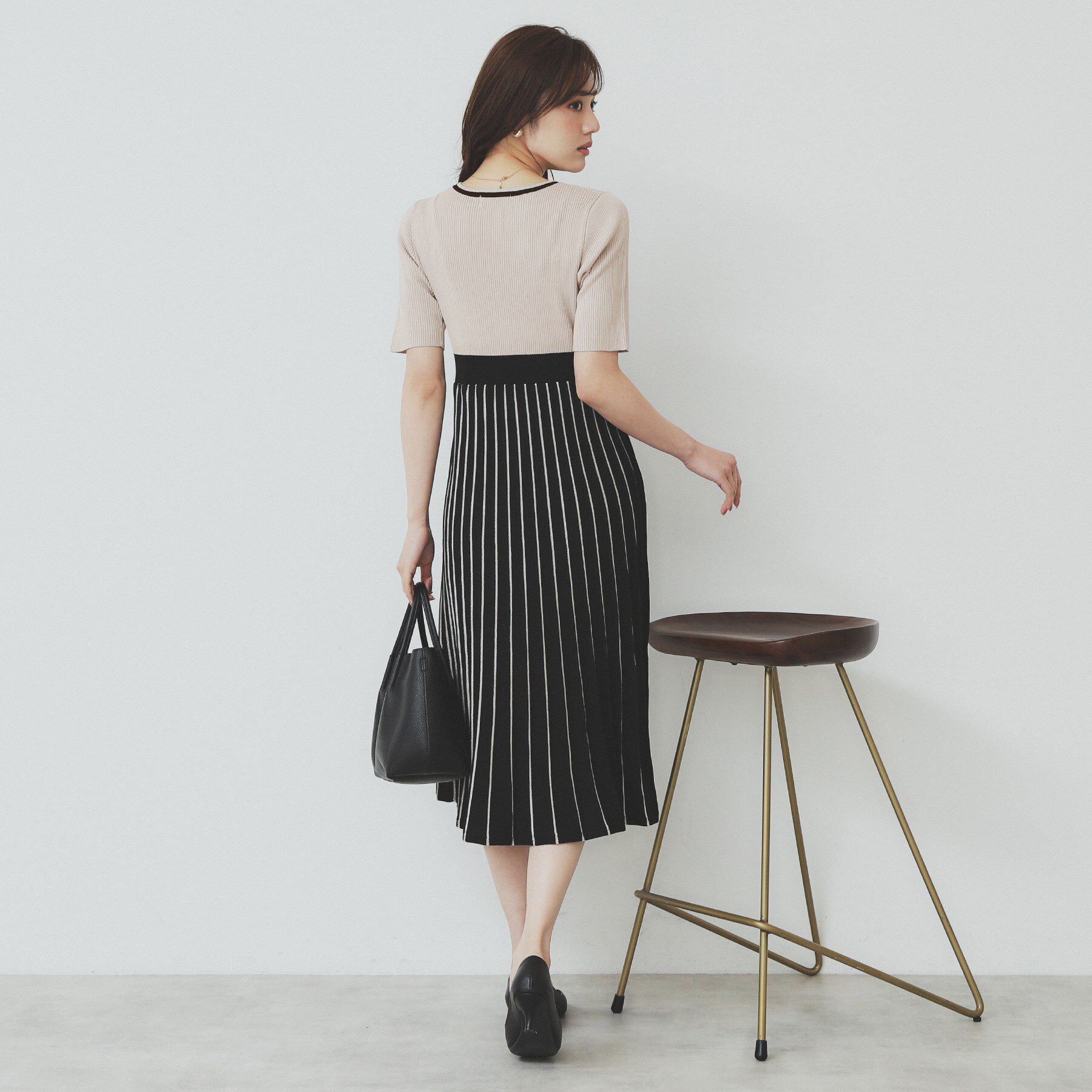 index「《ツインセット》カーディガン&times;バイカラーニットワンピース【洗濯機洗い可/抗ピル】」|スーツ|