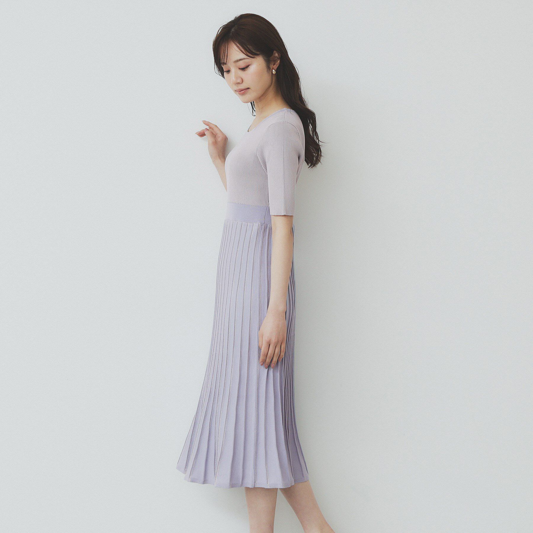 index「《ツインセット》カーディガン&times;バイカラーニットワンピース【洗濯機洗い可/抗ピル】」|スーツ|