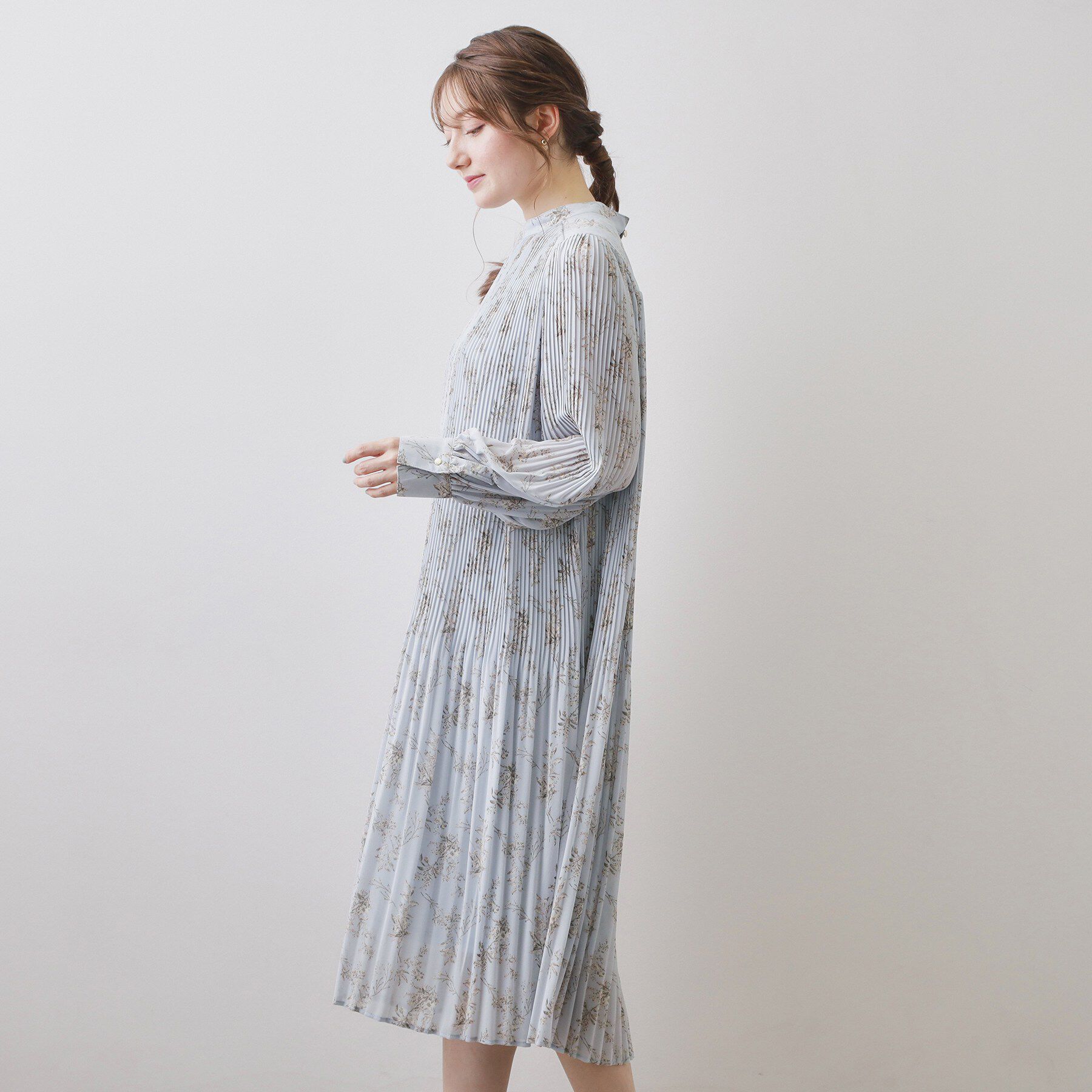 index「ベルト付きプリーツフレアワンピース【洗濯機OK/イージーアイロン/防シワ】《5col》」|ワンピース|