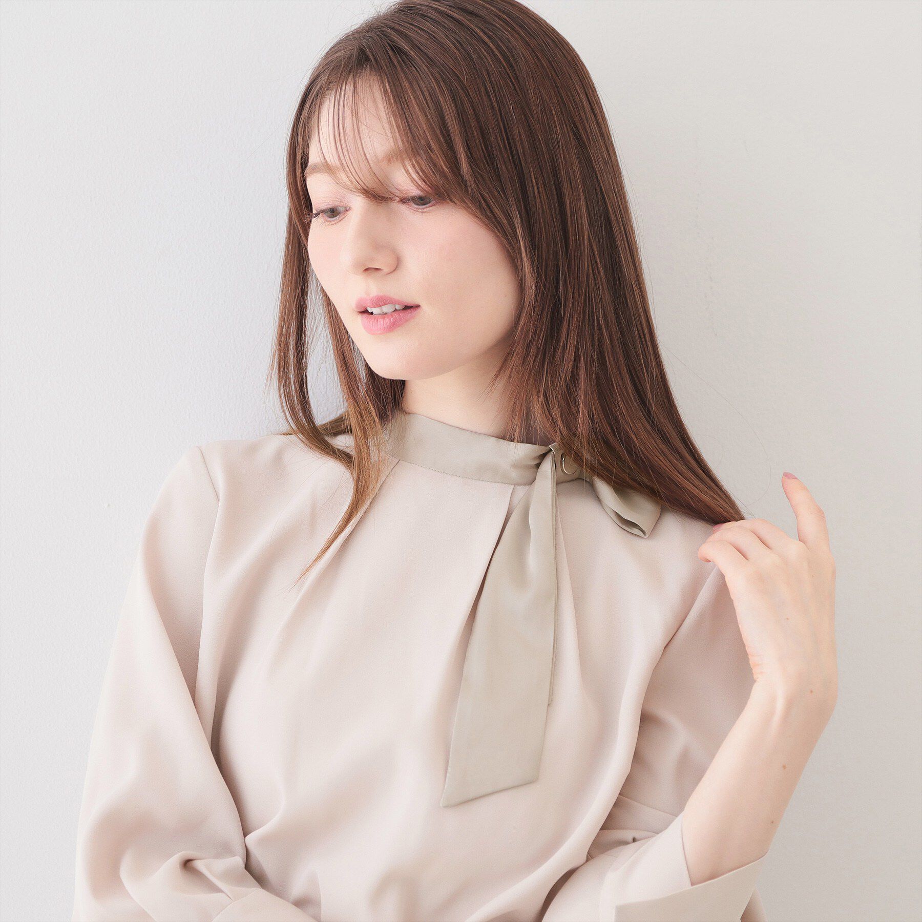 index「アシメボウタイブラウス【洗濯機OK/イージーアイロン】」|シャツ・ブラウス|