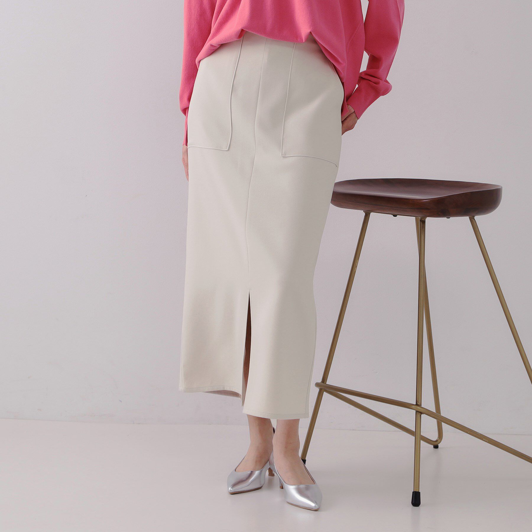 OPAQUE.CLIP「ストレッチダブルポケットタイトスカート【洗濯機洗い可/防シワ】」|スカート|