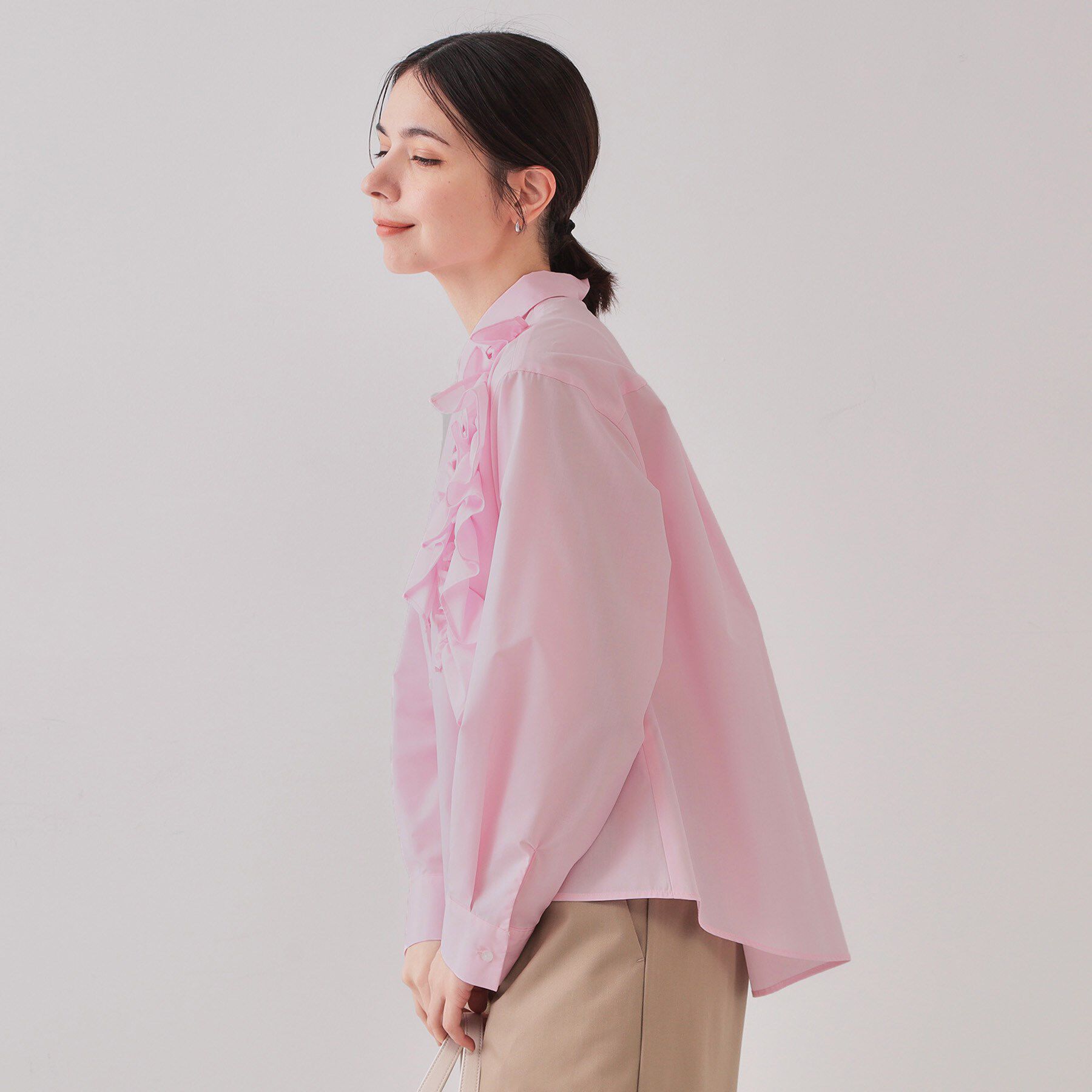 OPAQUE.CLIP「《andGIRL掲載》フリルデザインシャツ【洗濯機洗い可】」|シャツ・ブラウス|