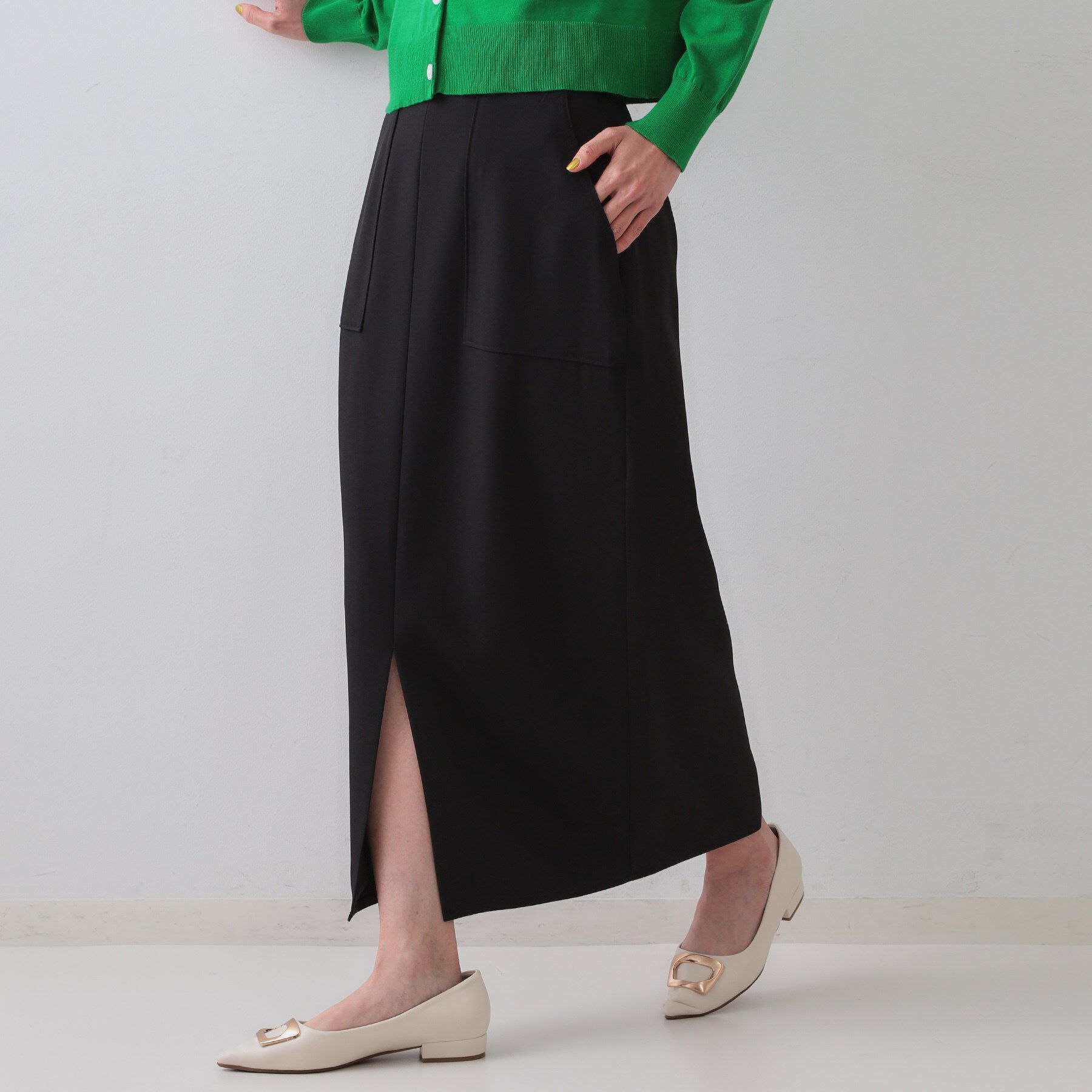 OPAQUE.CLIP「《5色展開/S-LLサイズ》リネンライクストレッチタイトスカート【洗濯機洗い可】」|スカート|