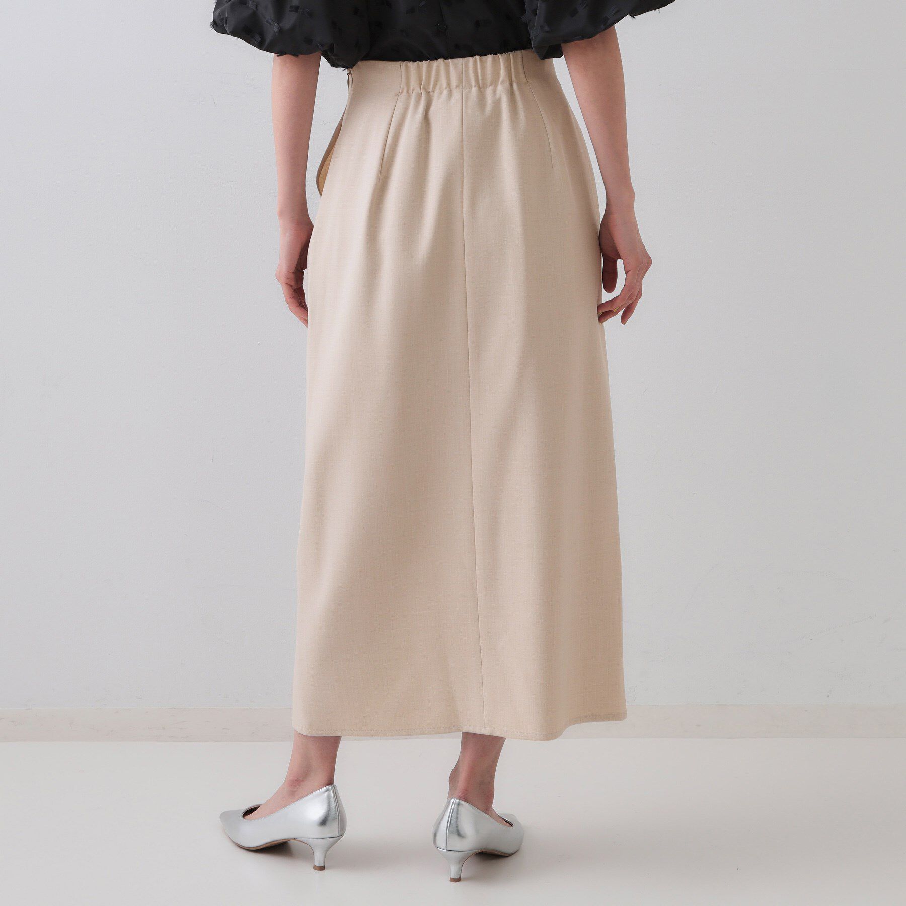 OPAQUE.CLIP「《5色展開/S-LLサイズ》リネンライクストレッチタイトスカート【洗濯機洗い可】」|スカート|