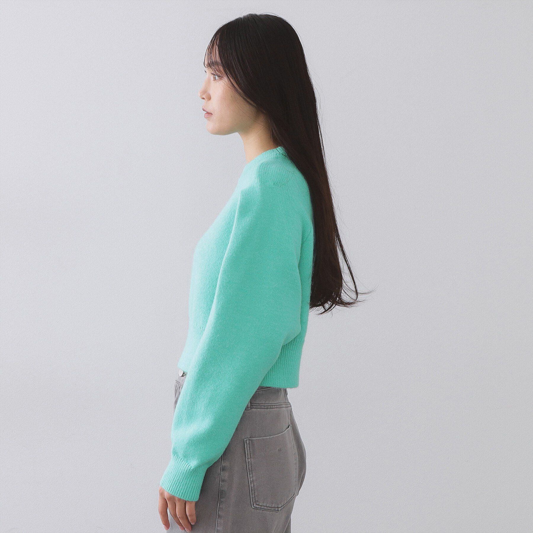 OPAQUE.CLIP「ショルダータックショートニット【洗濯機OK】」|ニット・セーター|