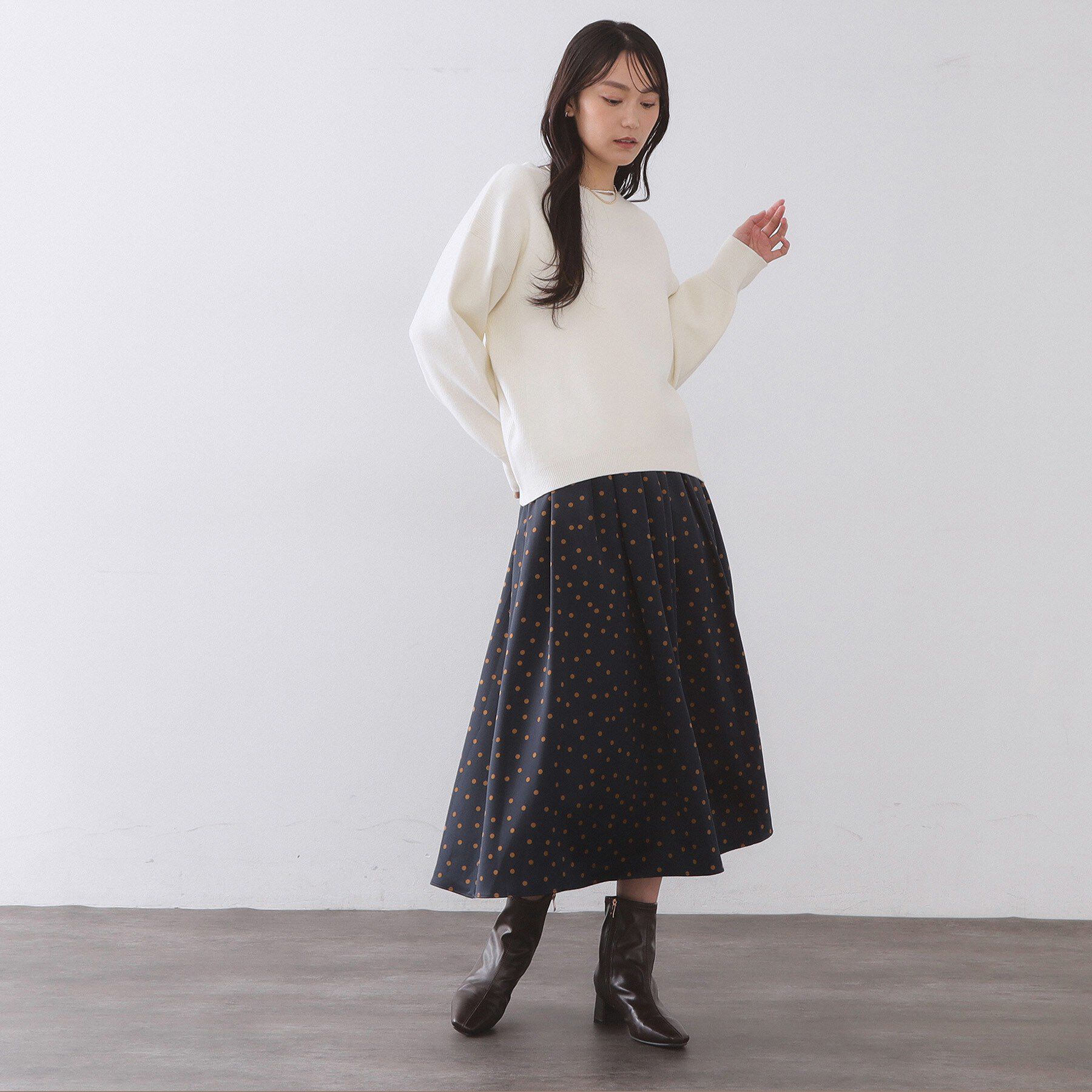 OPAQUE.CLIP「カラードットフレアスカート【洗濯機OK】」|スカート|