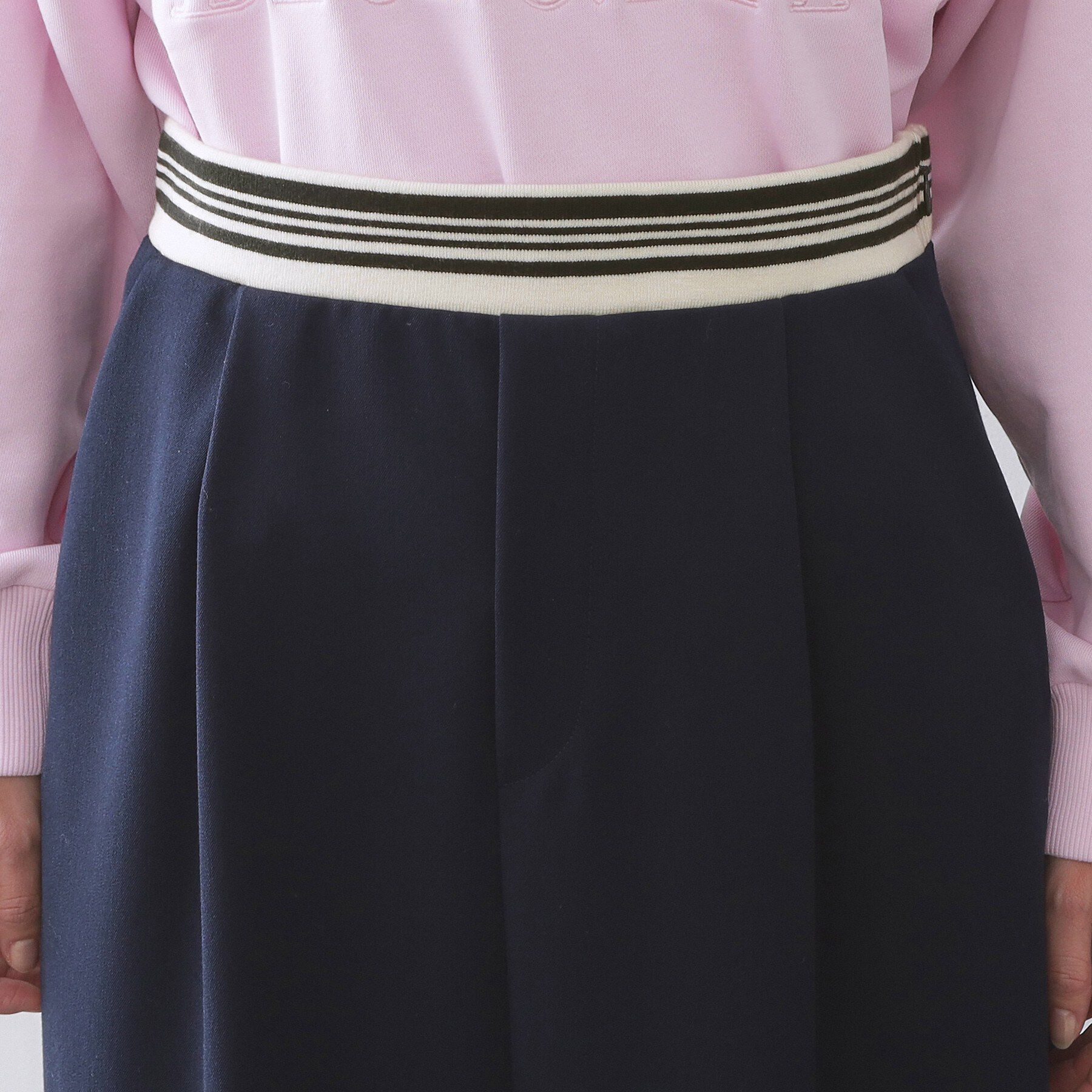 OPAQUE.CLIP「ボーダーリブ使いナロースカート【洗濯機OK】」|スカート|