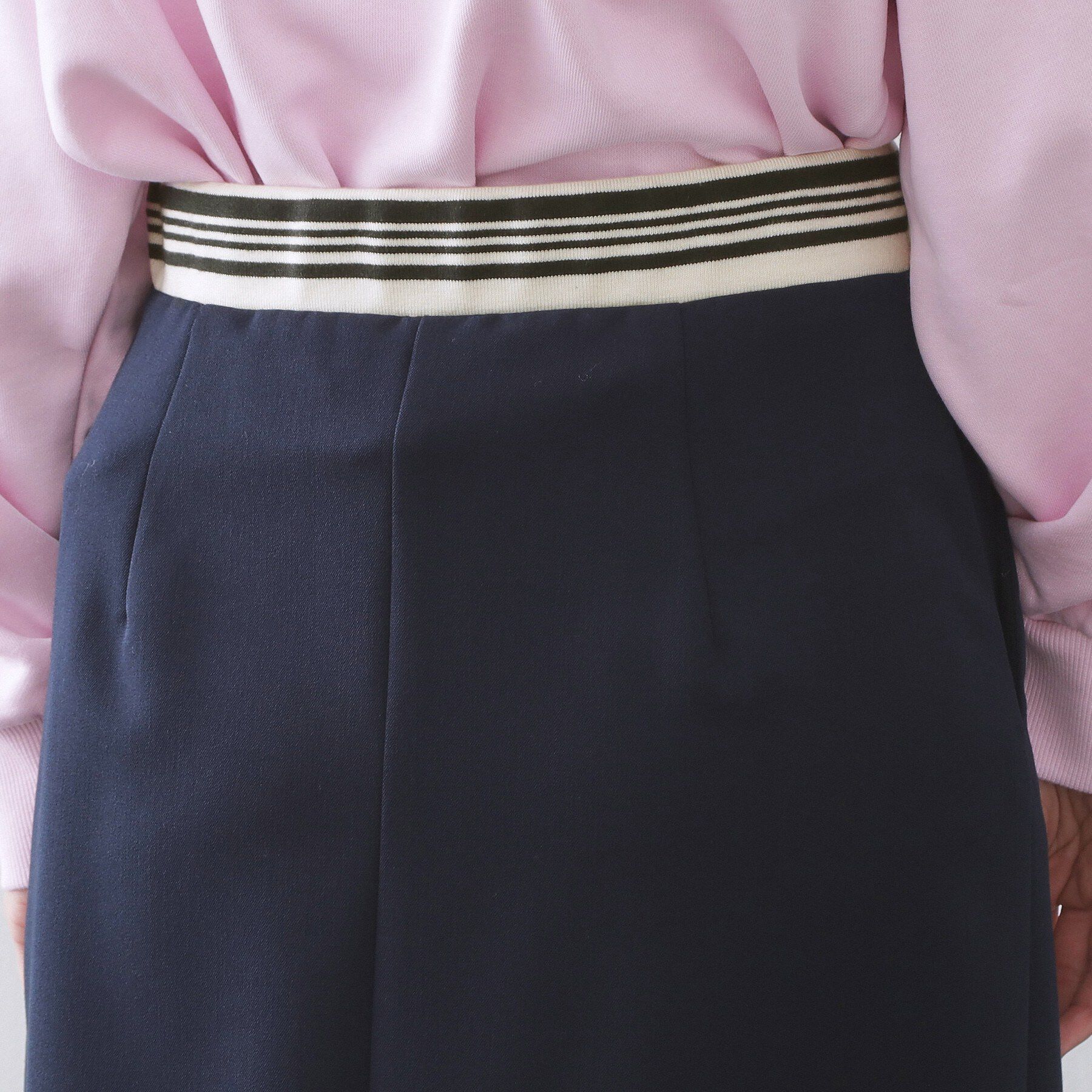 OPAQUE.CLIP「ボーダーリブ使いナロースカート【洗濯機OK】」|スカート|