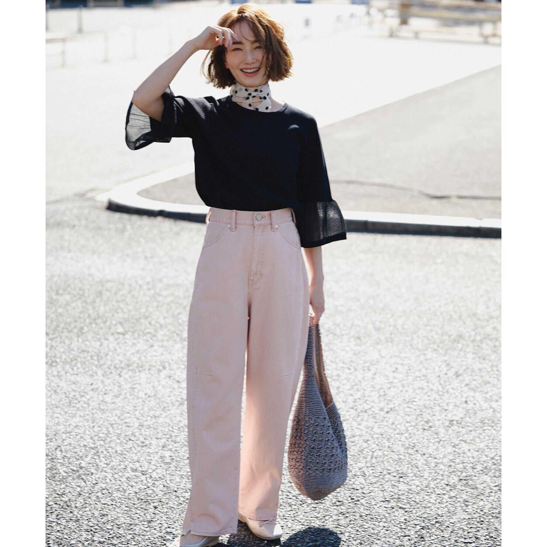 OPAQUE.CLIP「シアーフレアスリーブニット【洗濯機OK/抗ピル】」|ニット・セーター|