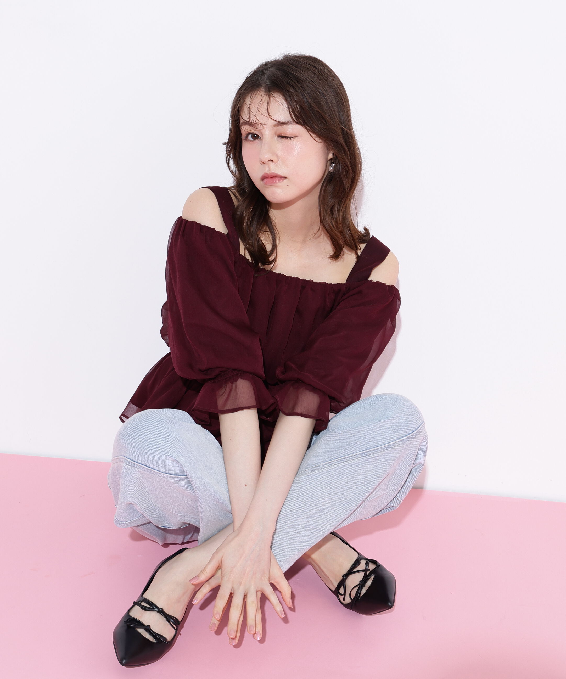  「楊柳オフショルパフブラウス」|シャツ・ブラウス|