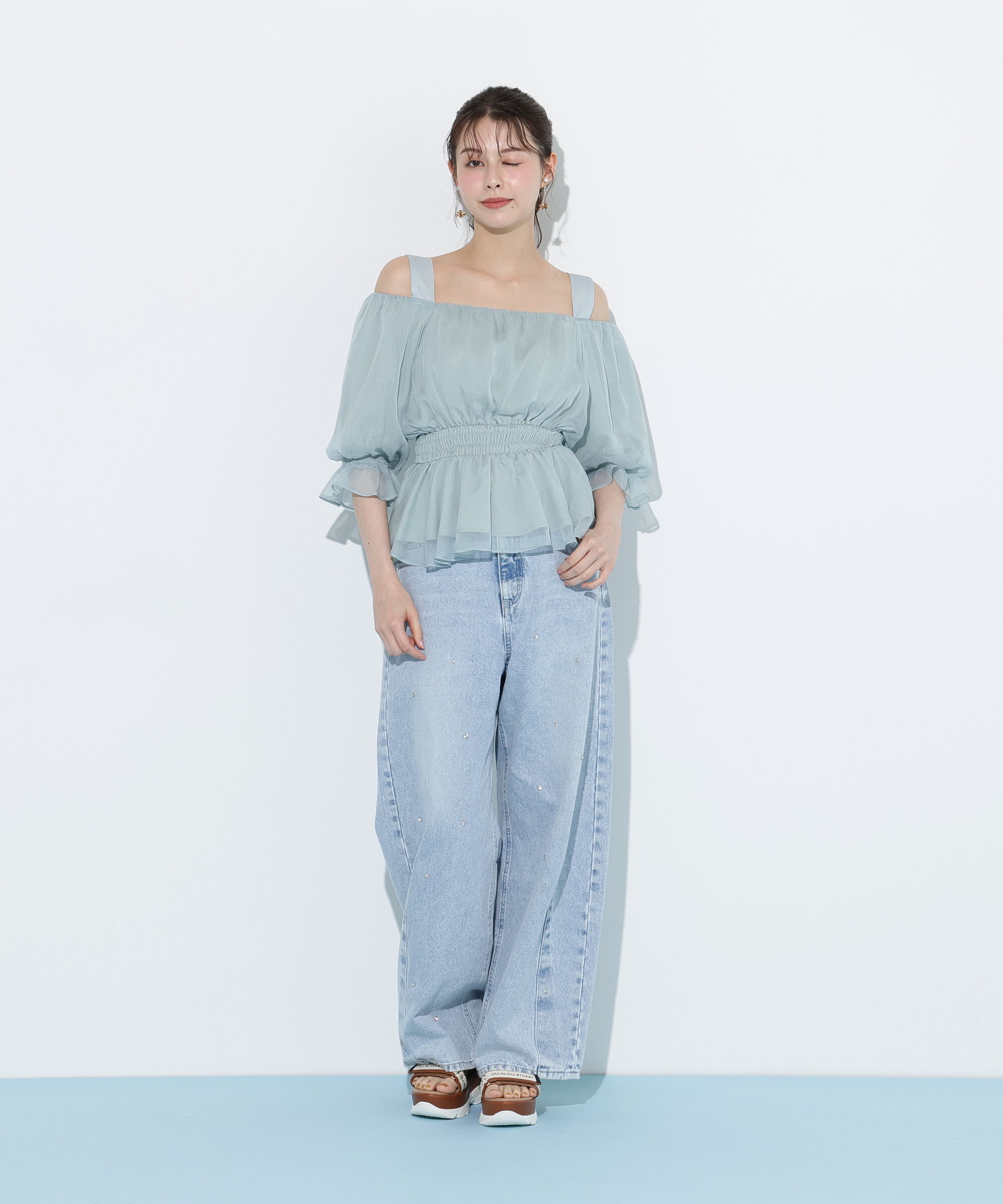  「楊柳オフショルパフブラウス」|シャツ・ブラウス|