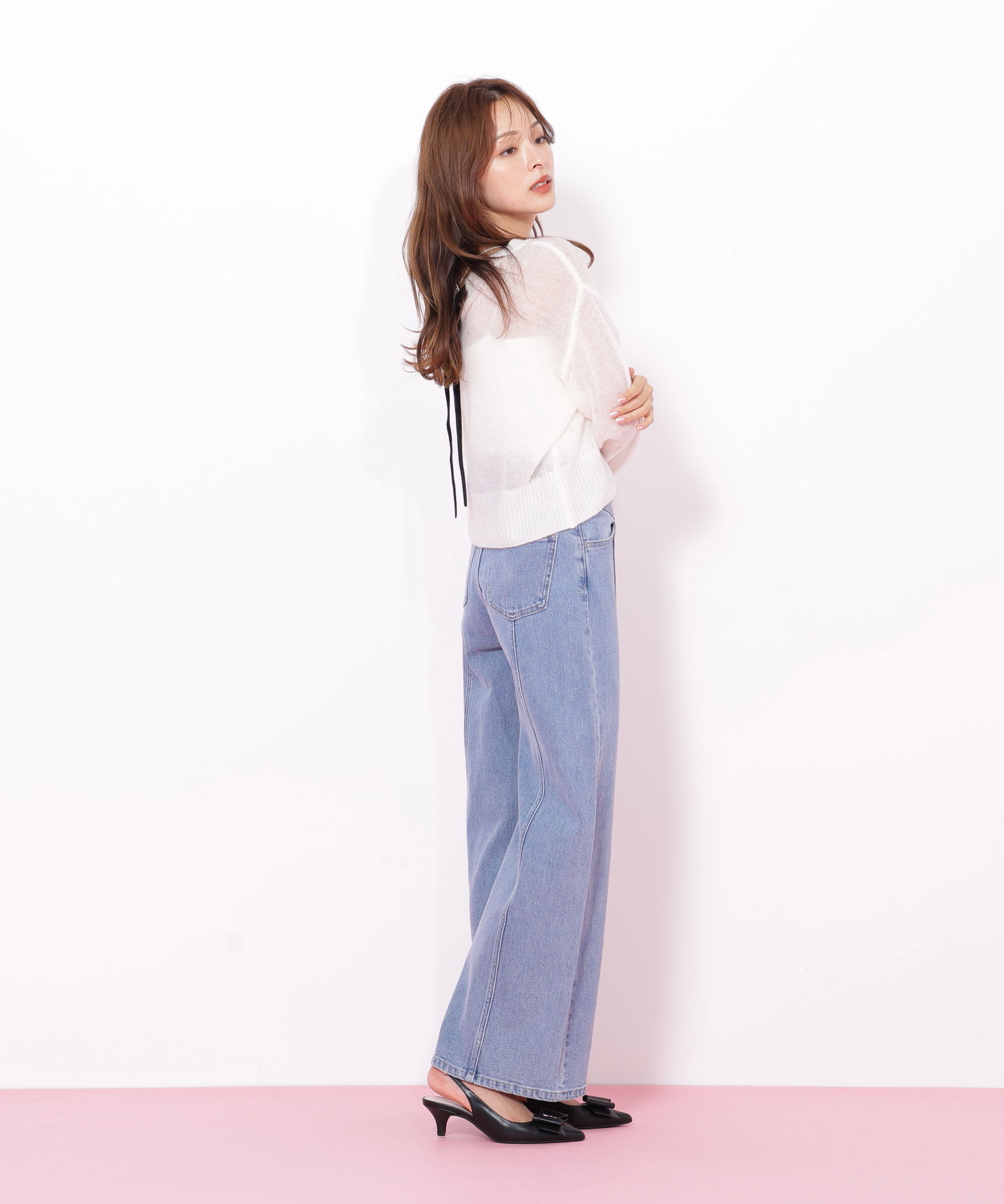  「切替えデザインデニムパンツ」|その他|