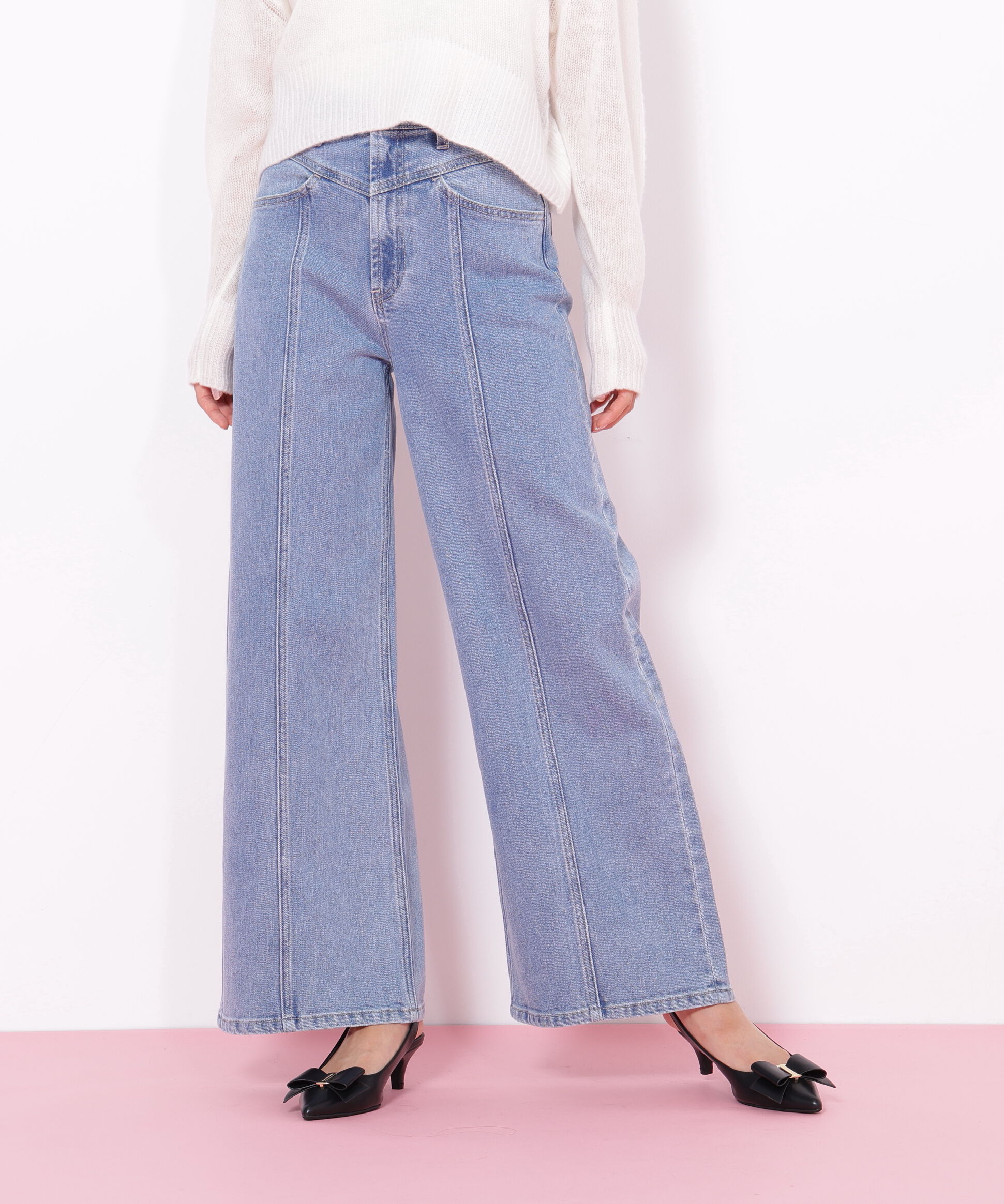  「切替えデザインデニムパンツ」|その他|