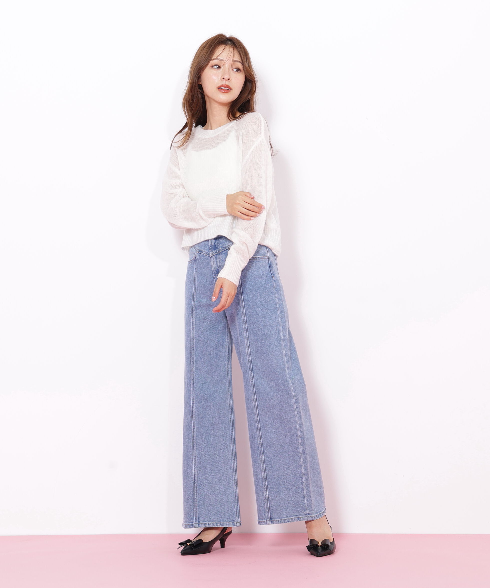  「切替えデザインデニムパンツ」|その他|