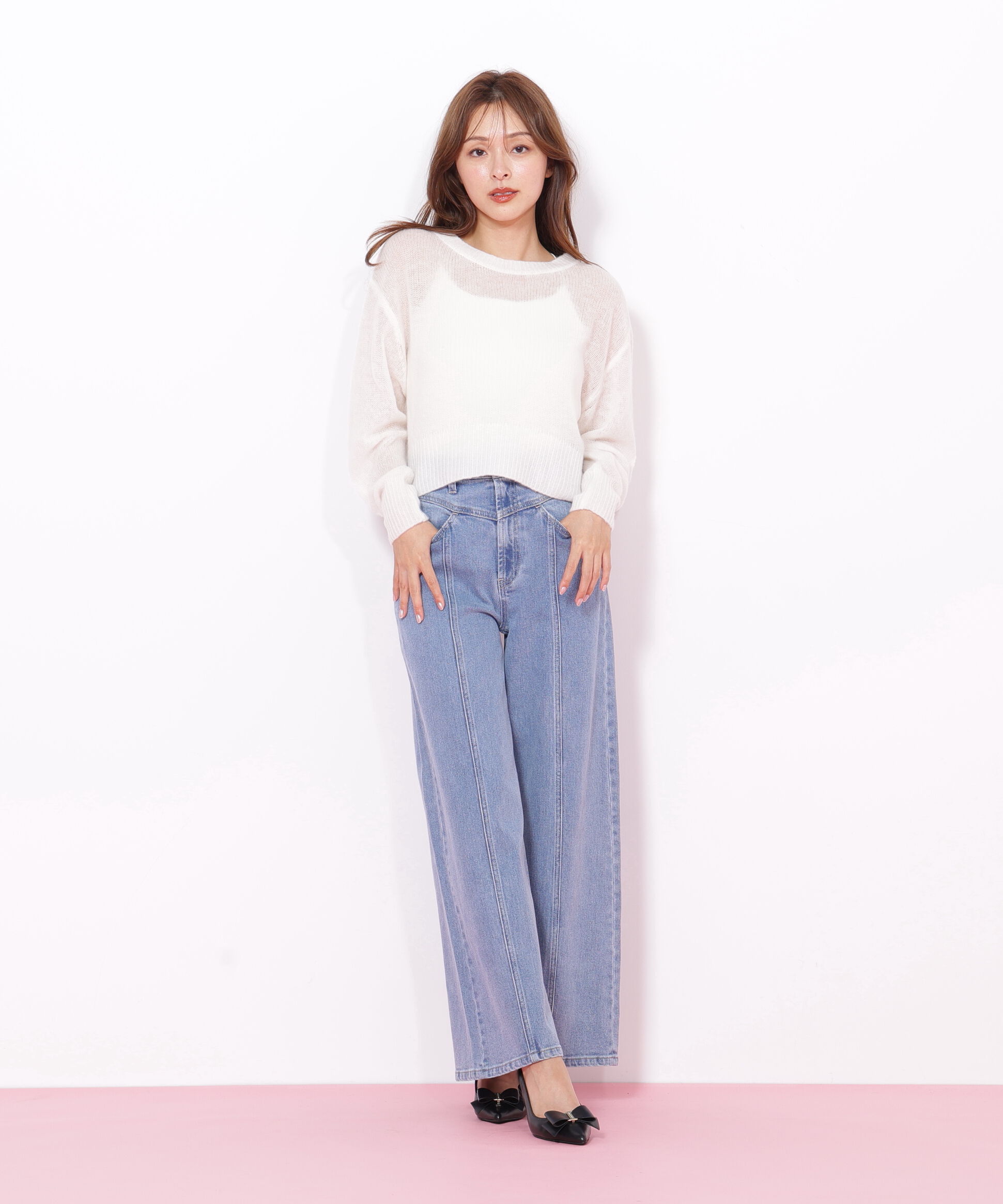  「切替えデザインデニムパンツ」|その他|