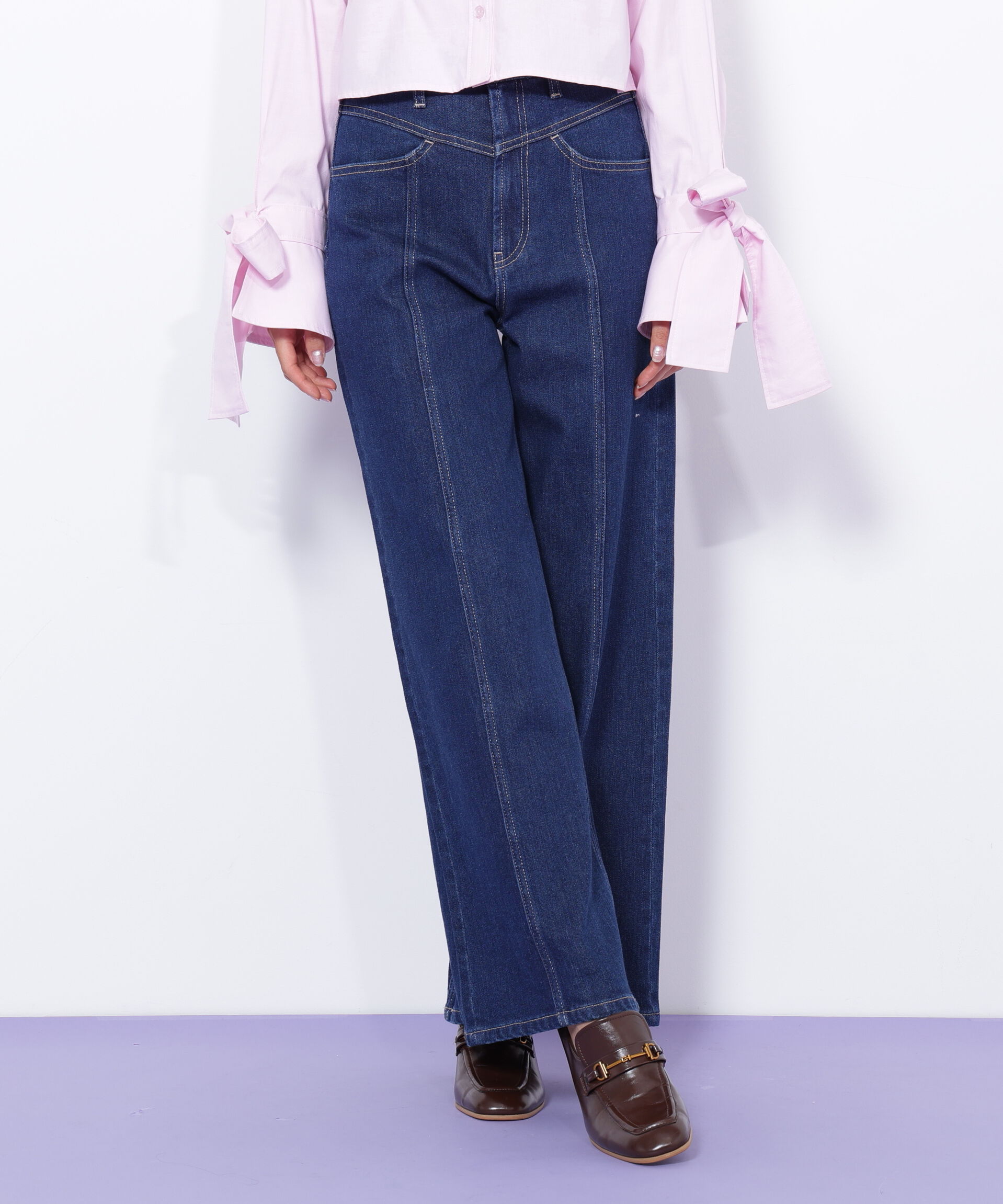  「切替えデザインデニムパンツ」|その他|