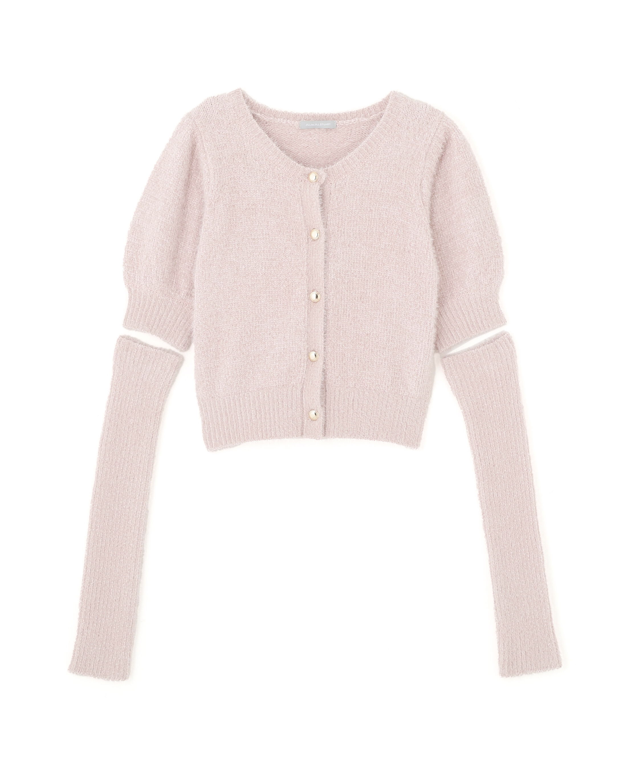  「アームウォーマー付きモールシャギーニット」|ニット・セーター|ピンク