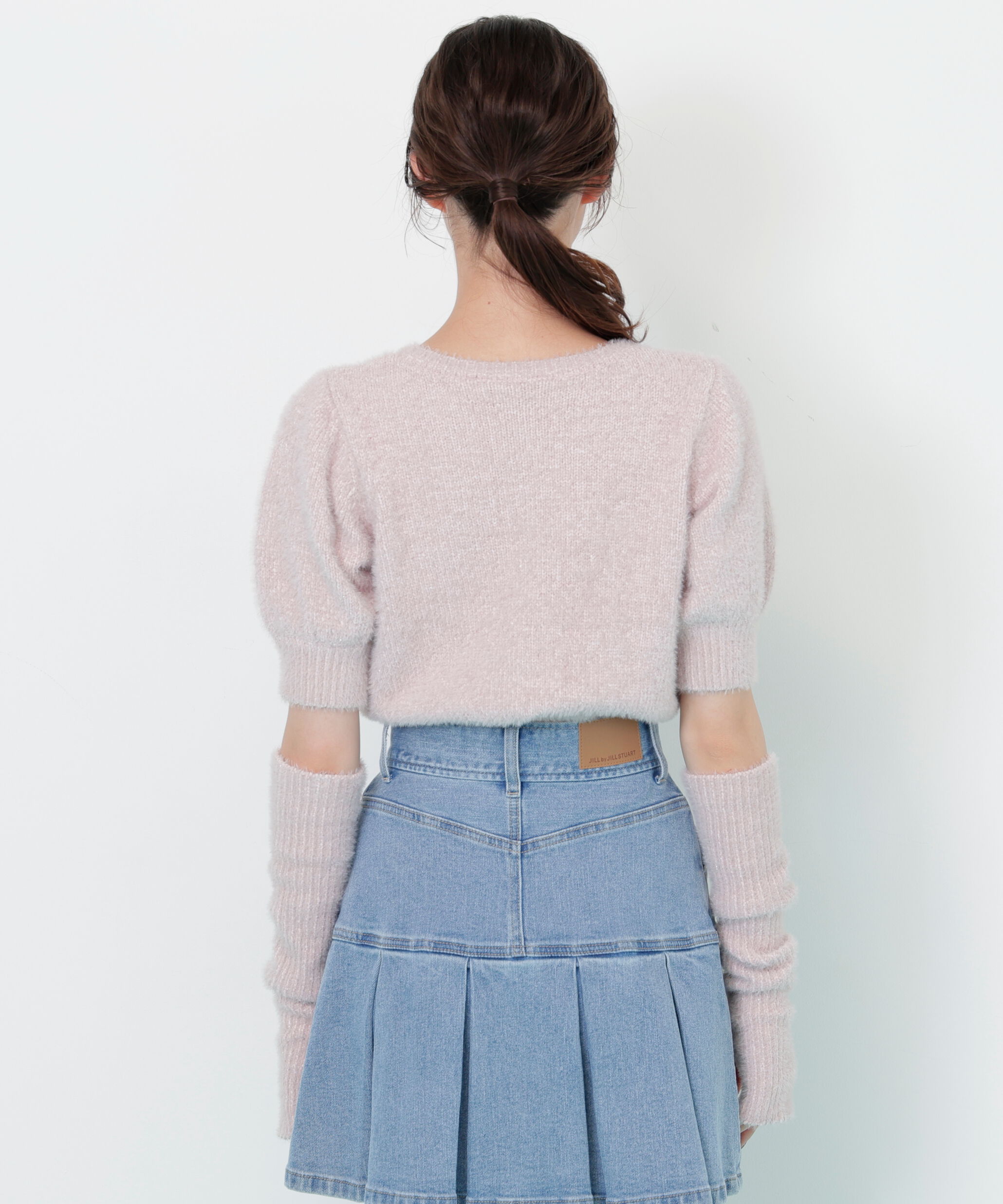  「アームウォーマー付きモールシャギーニット」|ニット・セーター|