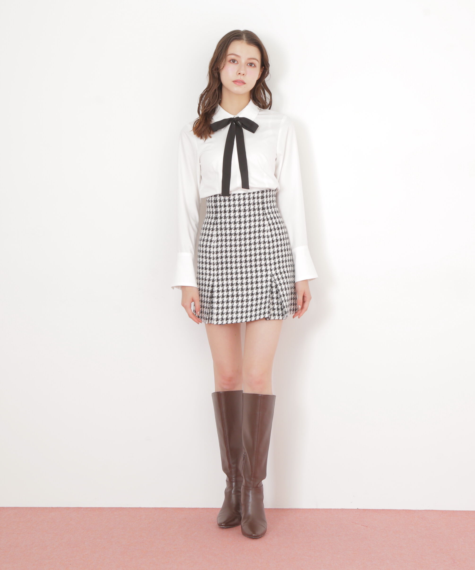  「千鳥ツイードタイトミニスカート」|スカート|