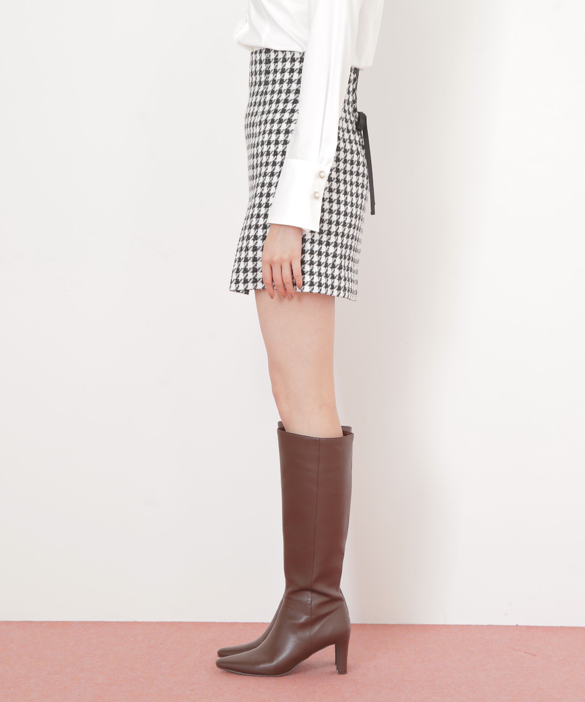  「千鳥ツイードタイトミニスカート」|スカート|