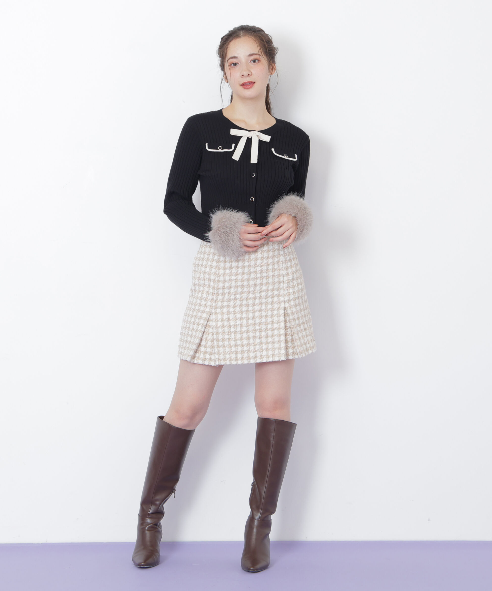  「千鳥ツイードタイトミニスカート」|スカート|