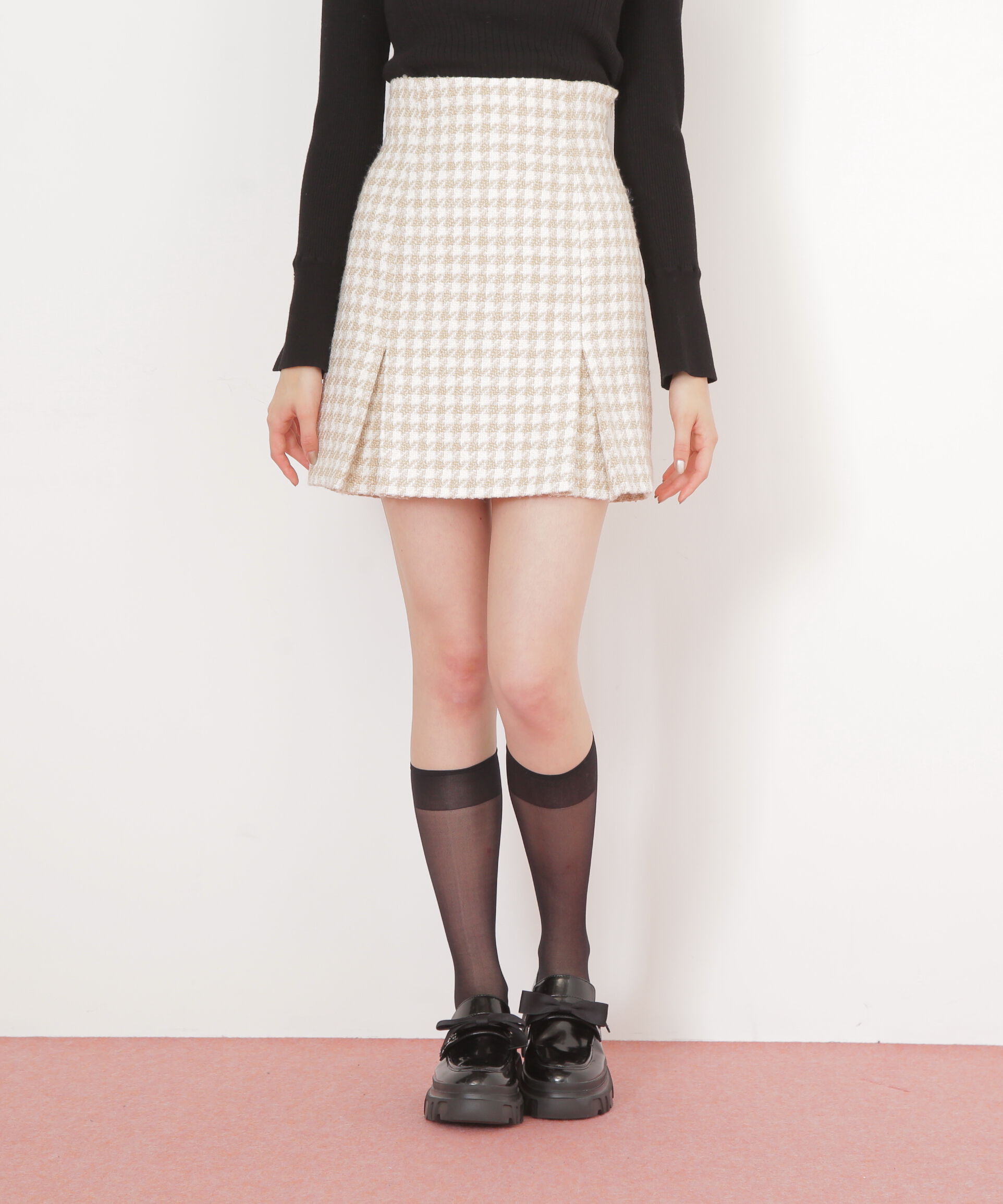  「千鳥ツイードタイトミニスカート」|スカート|