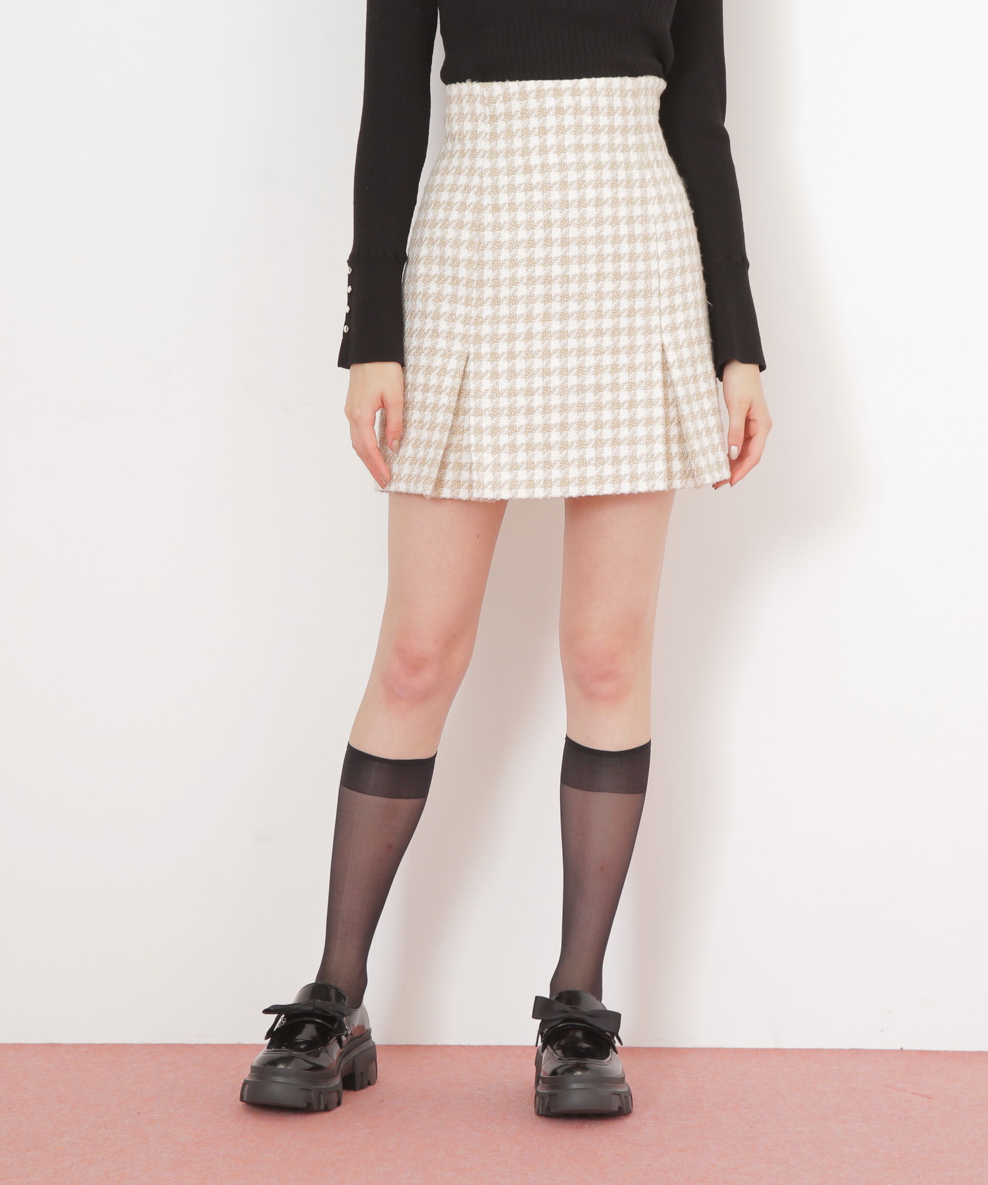  「千鳥ツイードタイトミニスカート」|スカート|