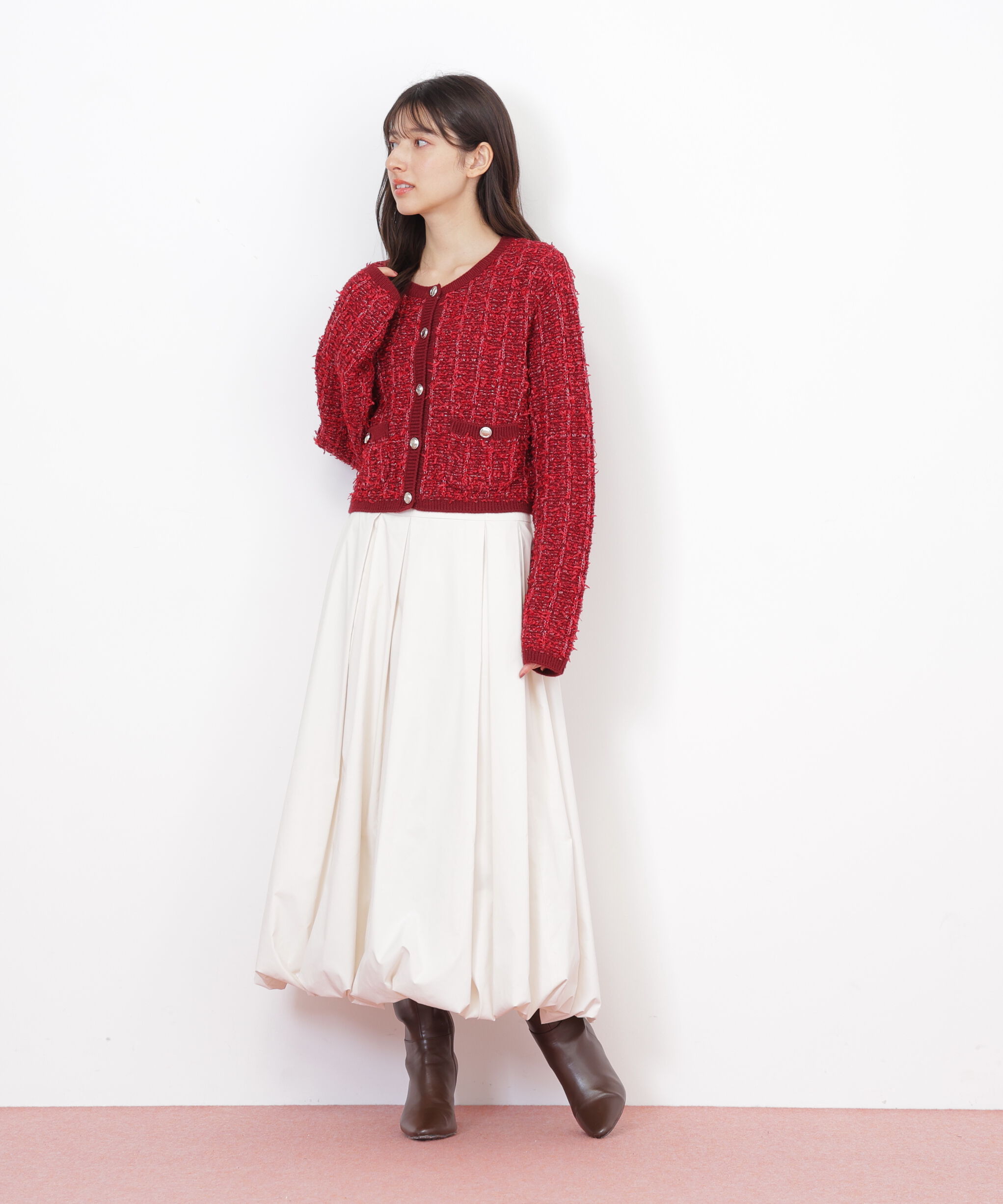  「ラメツイードニットカーディガン」|ニット・セーター|