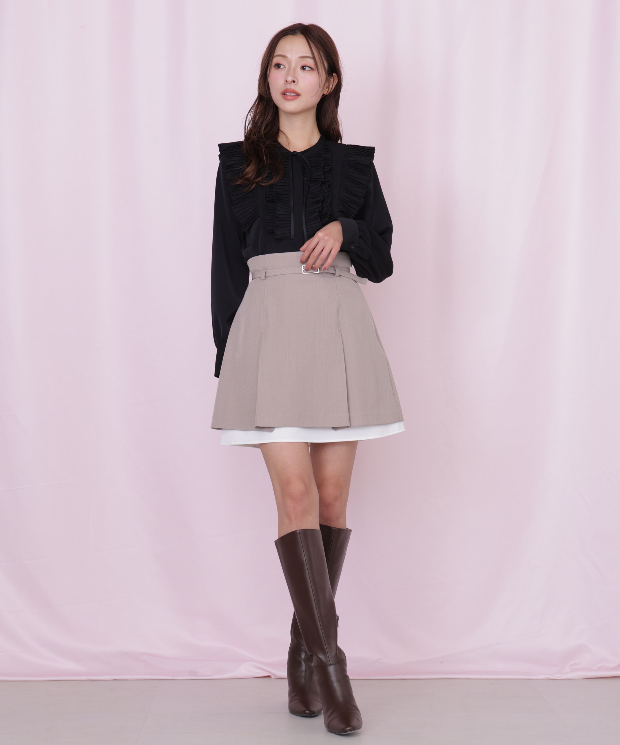  「プリーツフリルブラウス」|シャツ・ブラウス|