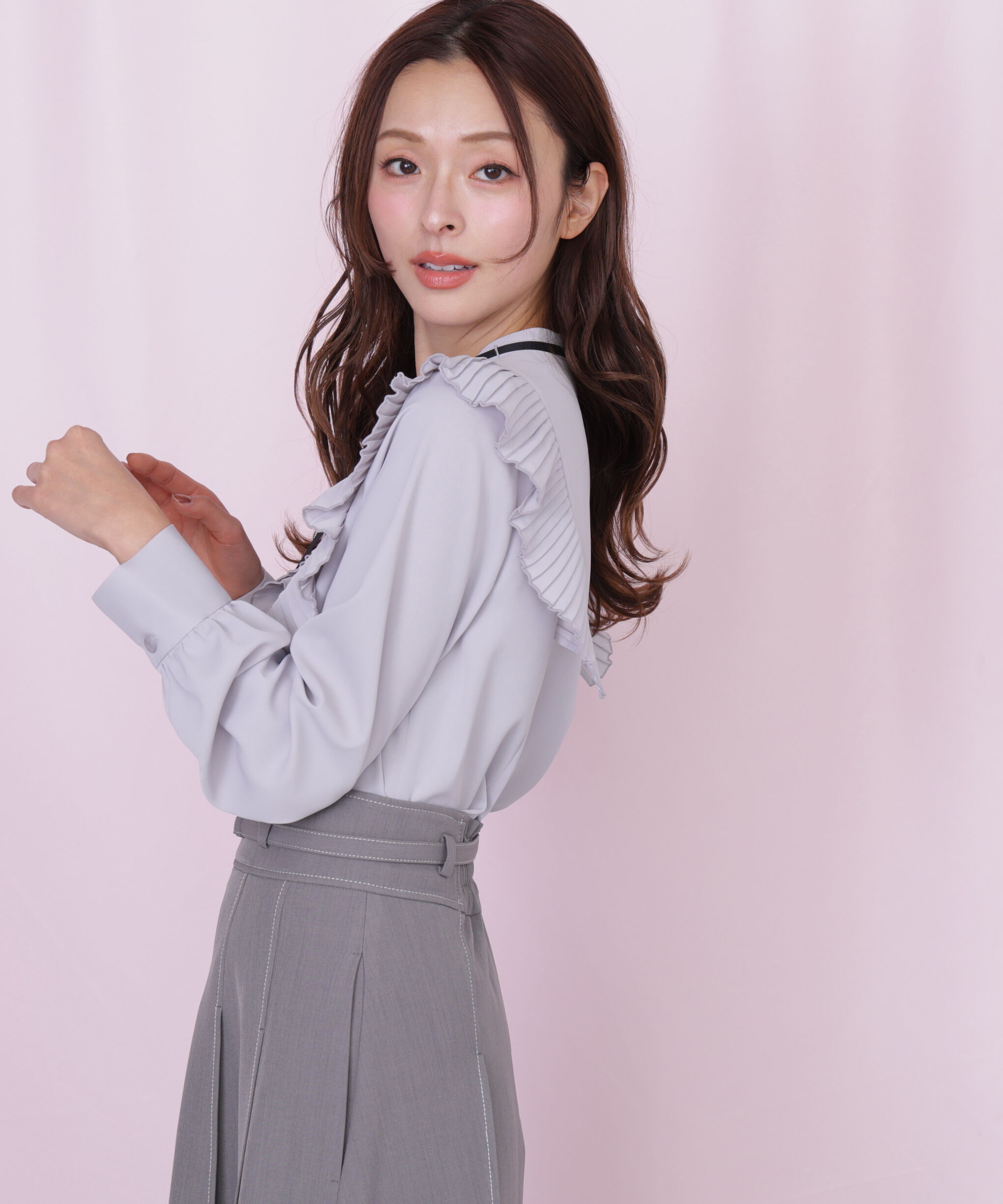  「プリーツフリルブラウス」|シャツ・ブラウス|