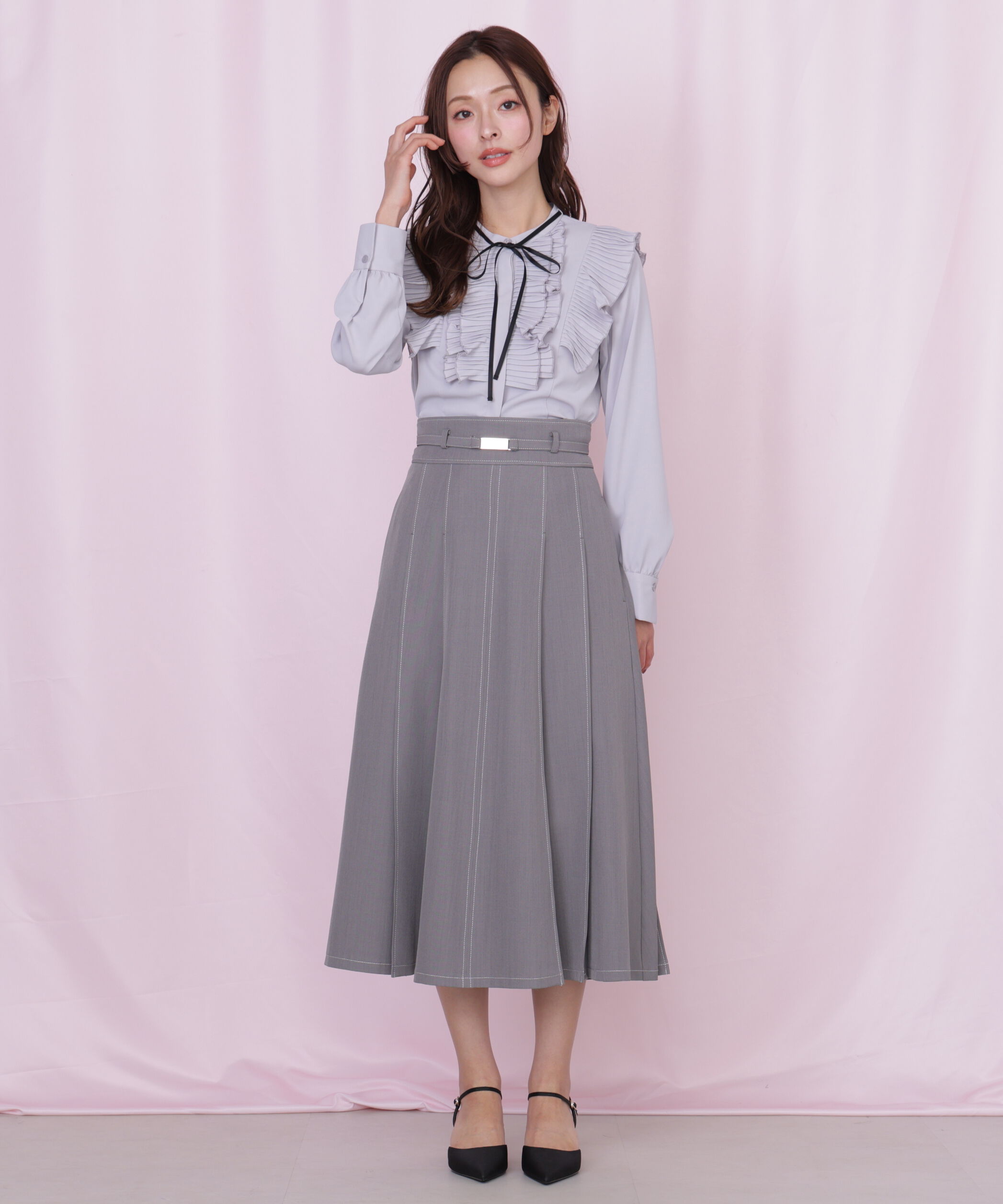  「プリーツフリルブラウス」|シャツ・ブラウス|