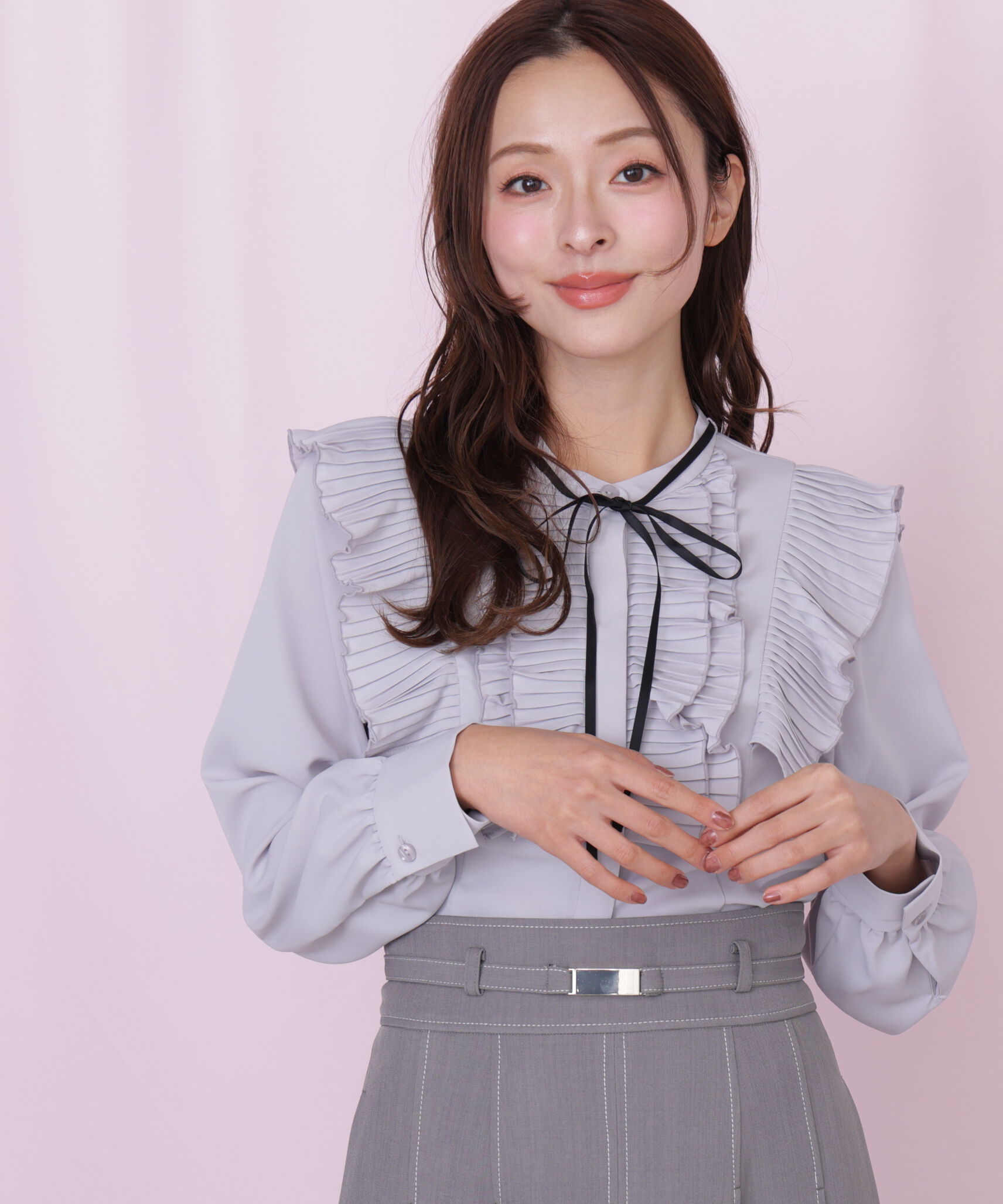  「プリーツフリルブラウス」|シャツ・ブラウス|