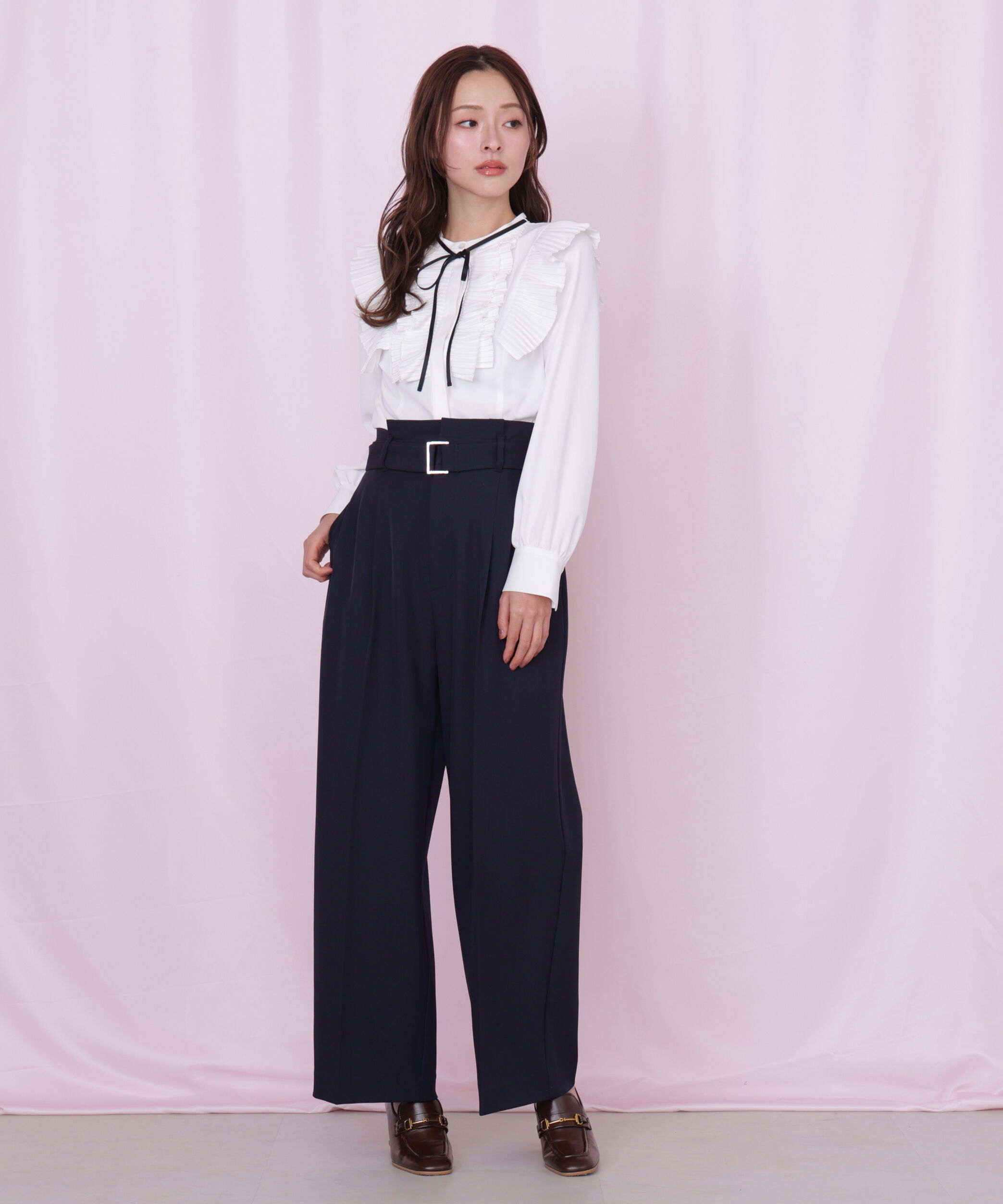  「プリーツフリルブラウス」|シャツ・ブラウス|