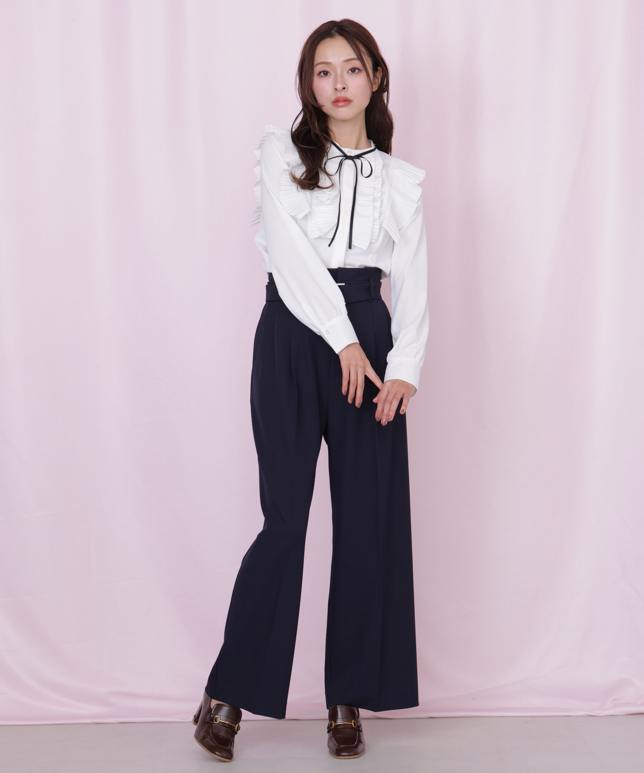  「プリーツフリルブラウス」|シャツ・ブラウス|