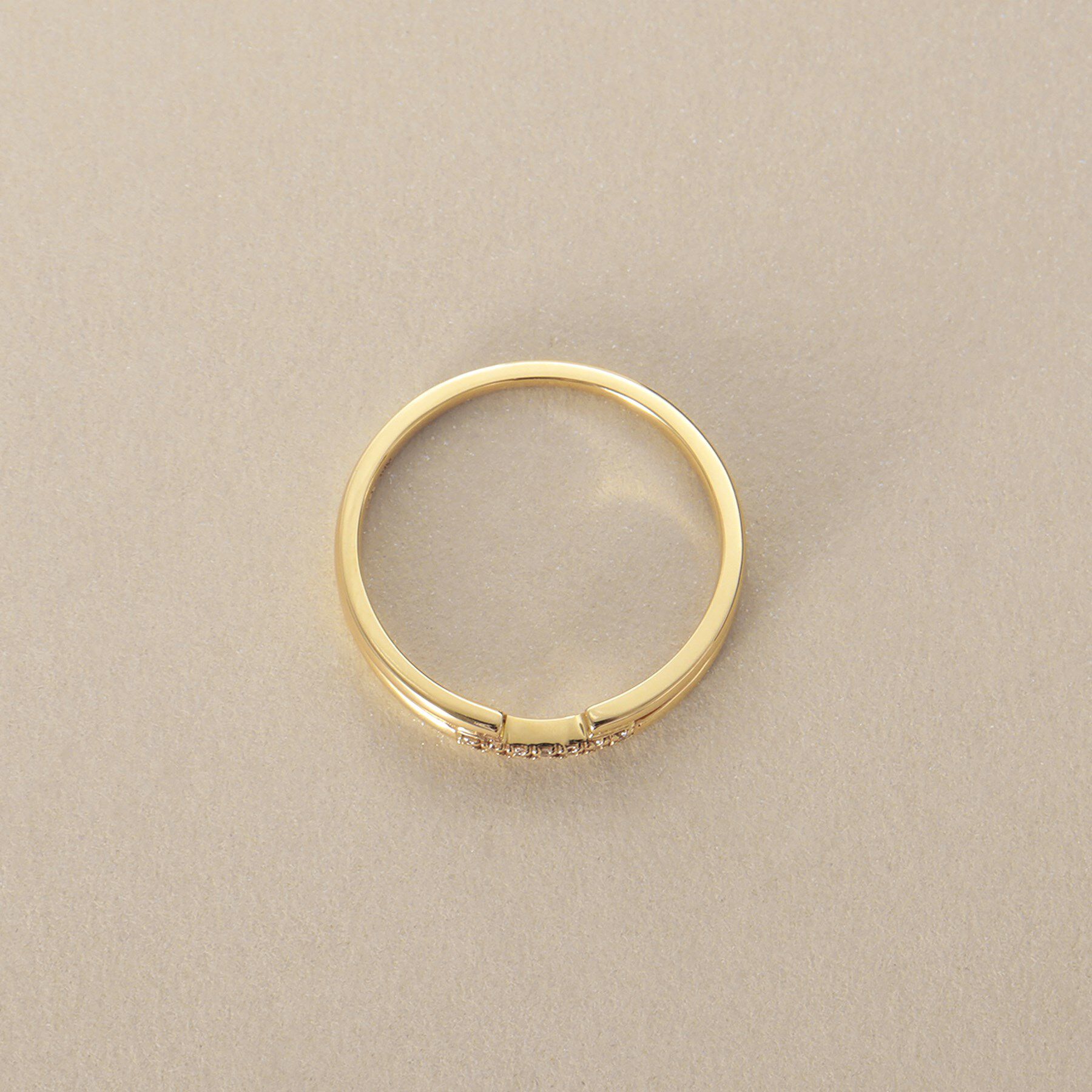 COCOSHNIK「K10ダイヤモンド ブリッジ リング」|リング|