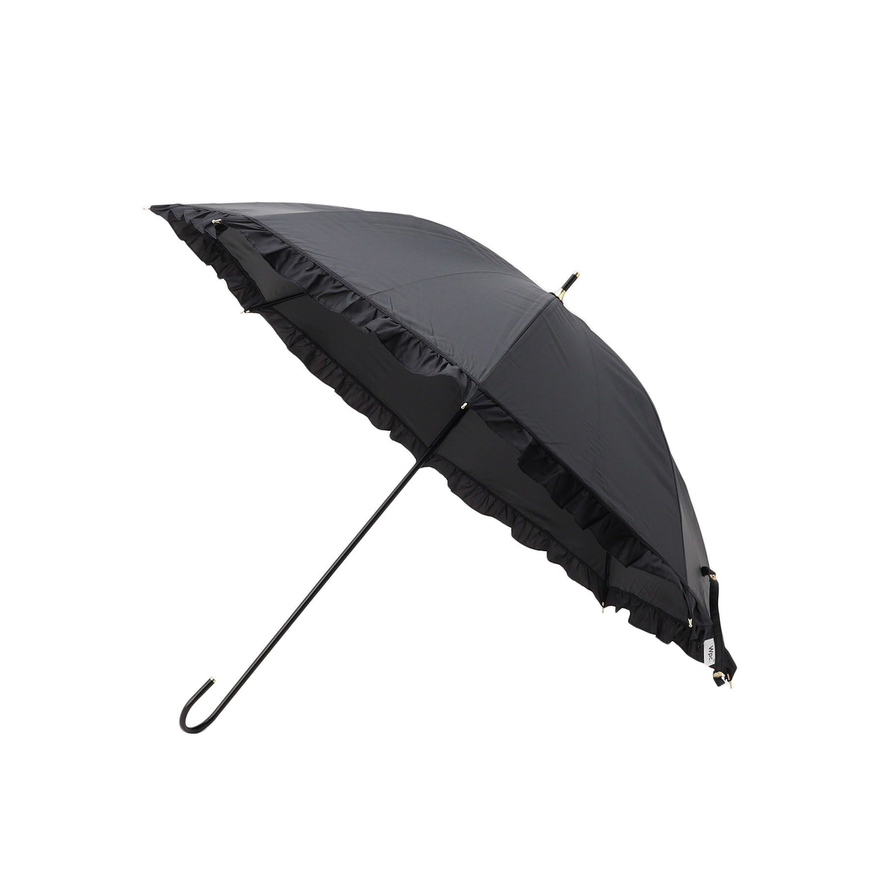 SHOO･LA･RUE「【長傘/晴雨兼用】【Wpc．】遮光フリルクラシック ロング」|傘|ブラック(019)