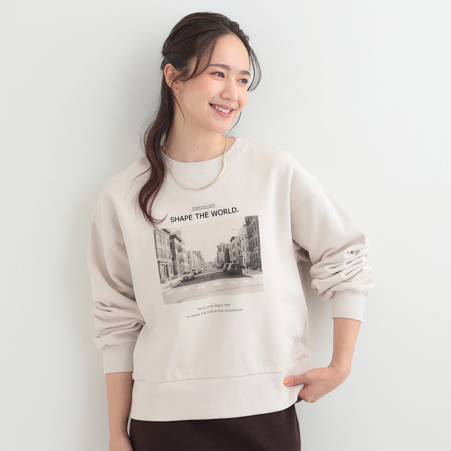 SHOO･LA･RUE「【綿100%/洗濯機可/S-LL】選べる4柄　プリントアソートスウェット」|パーカー|