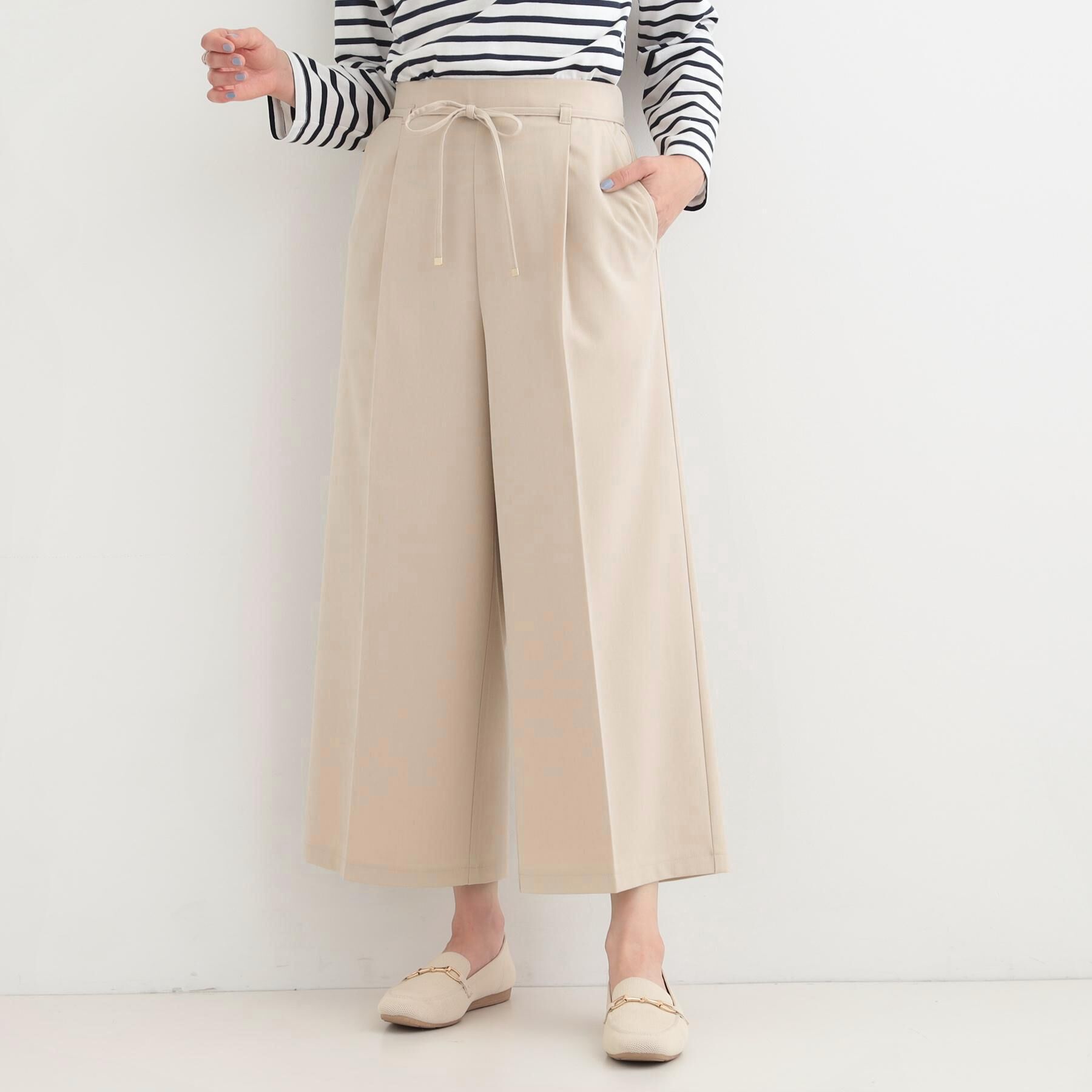 SHOO･LA･RUE「【着丈選べる/S-LL】センタープレスできちんと見え イージーワイドパンツ」|その他|