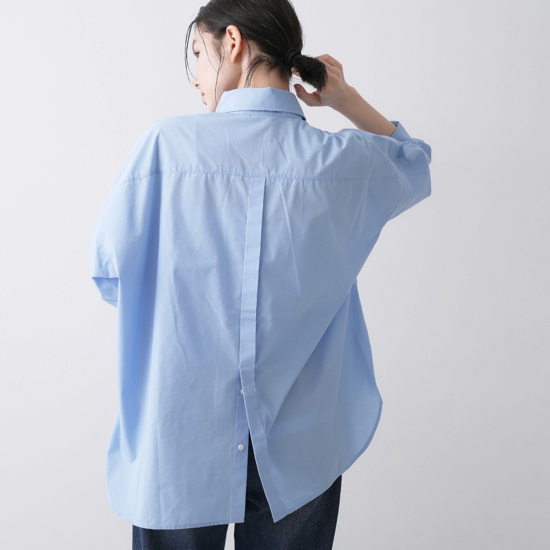 Dessin「【洗える】バックボタンオーバーシャツ」|シャツ・ブラウス|
