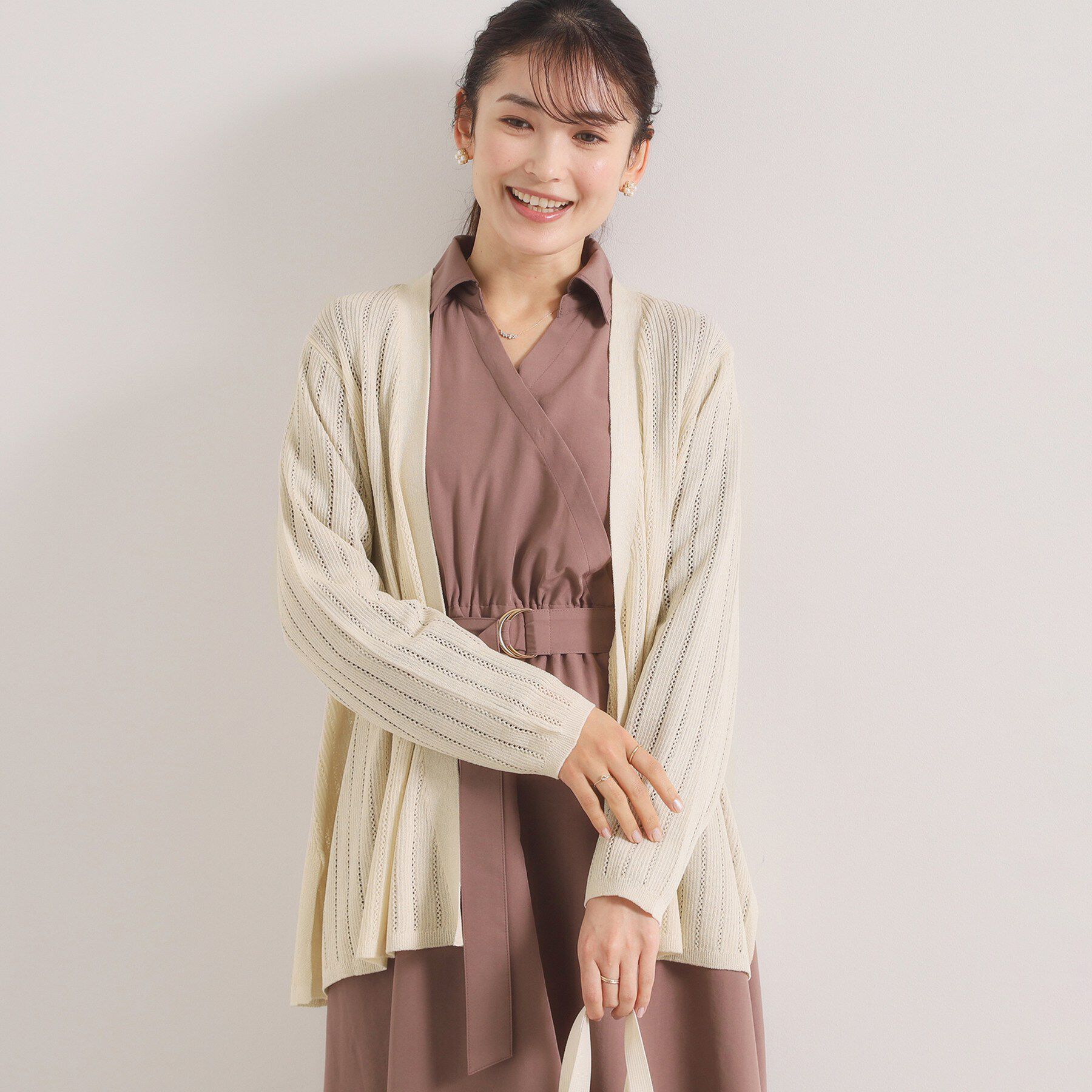 ITS&rsquo;DEMO「【手洗い可】透かし編みカーディガン」|カーディガン|アイボリー(004)