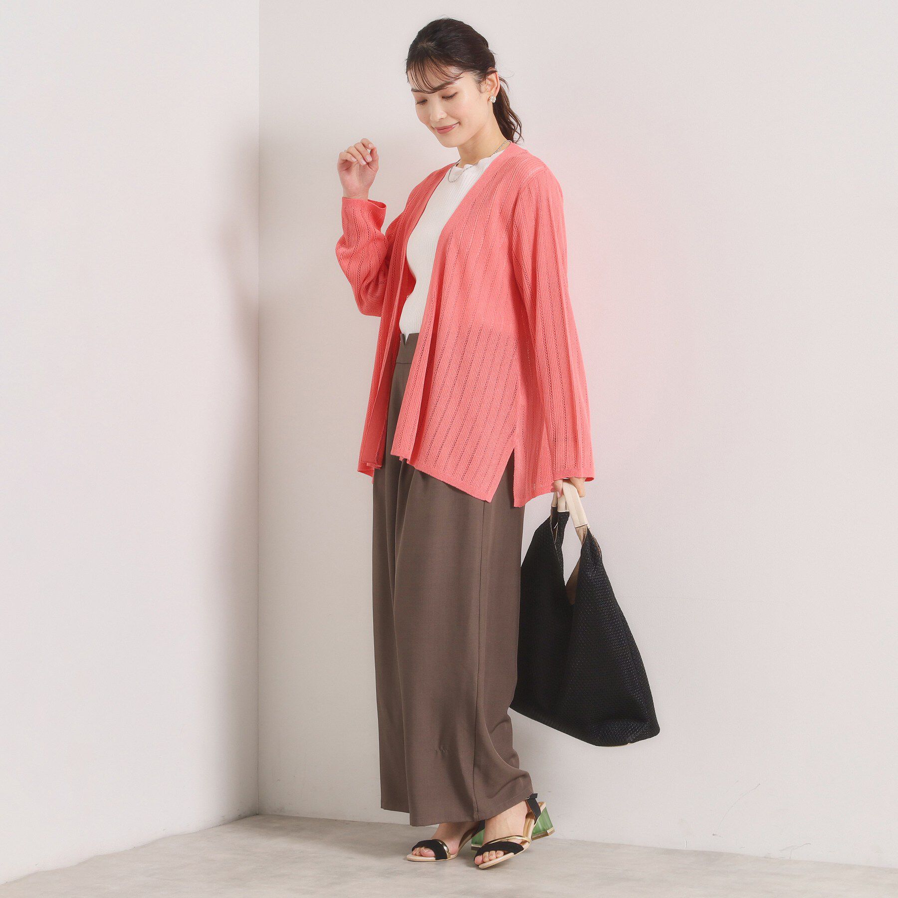 ITS&rsquo;DEMO「【手洗い可】透かし編みカーディガン」|カーディガン|