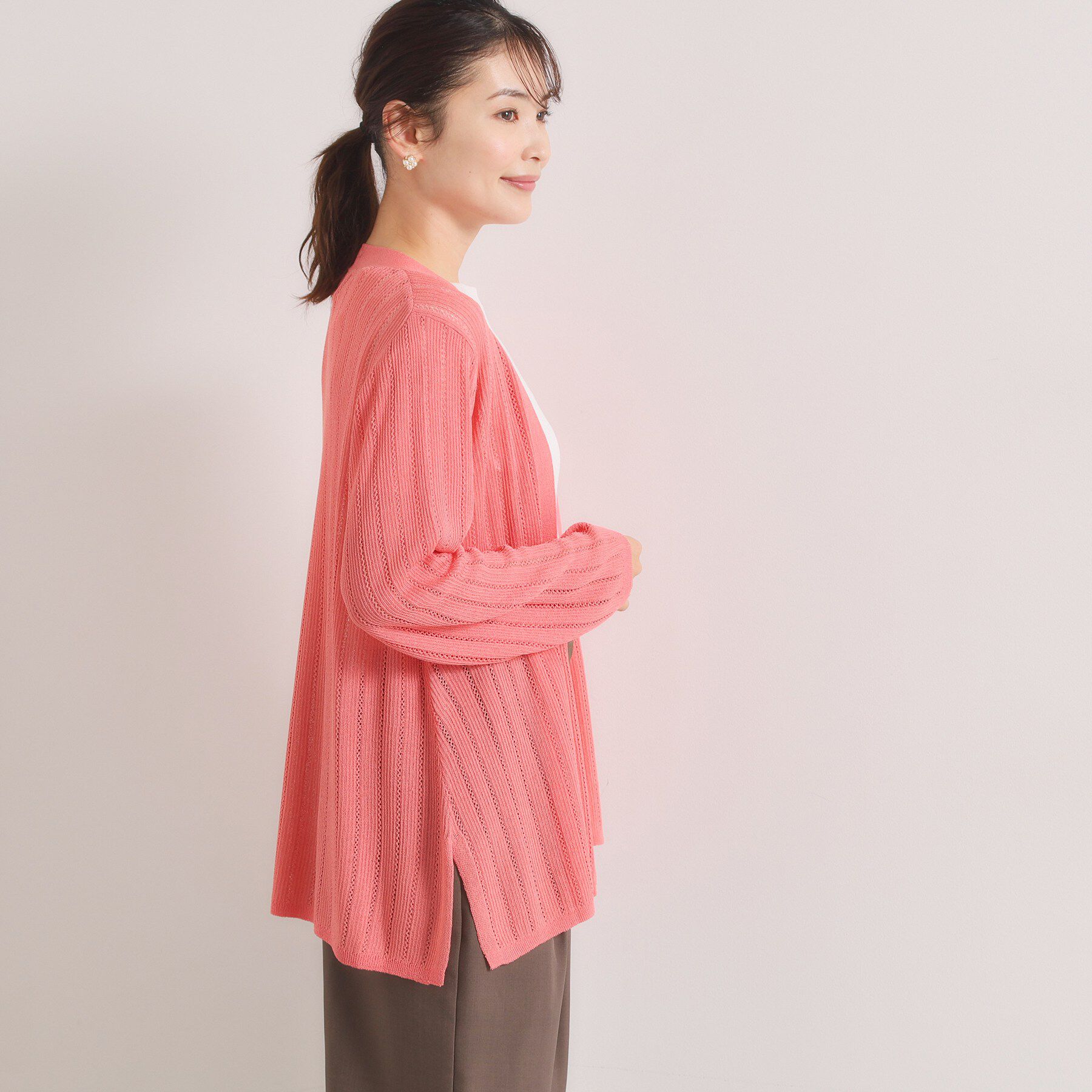 ITS&rsquo;DEMO「【手洗い可】透かし編みカーディガン」|カーディガン|