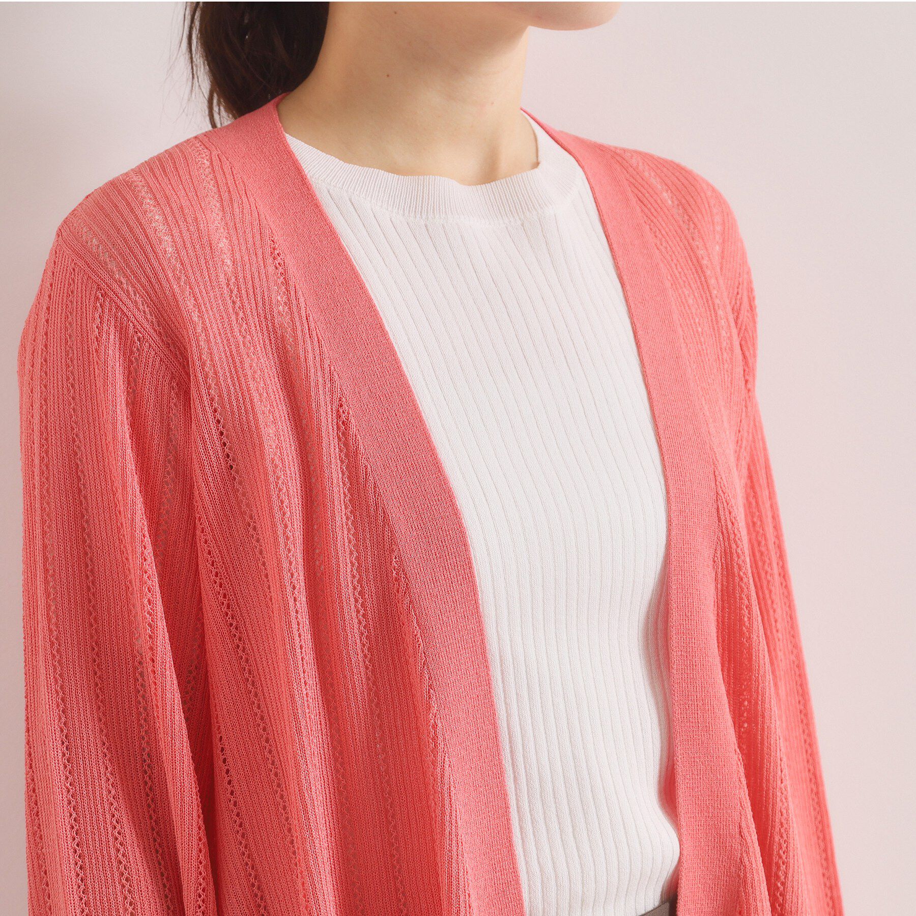 ITS&rsquo;DEMO「【手洗い可】透かし編みカーディガン」|カーディガン|