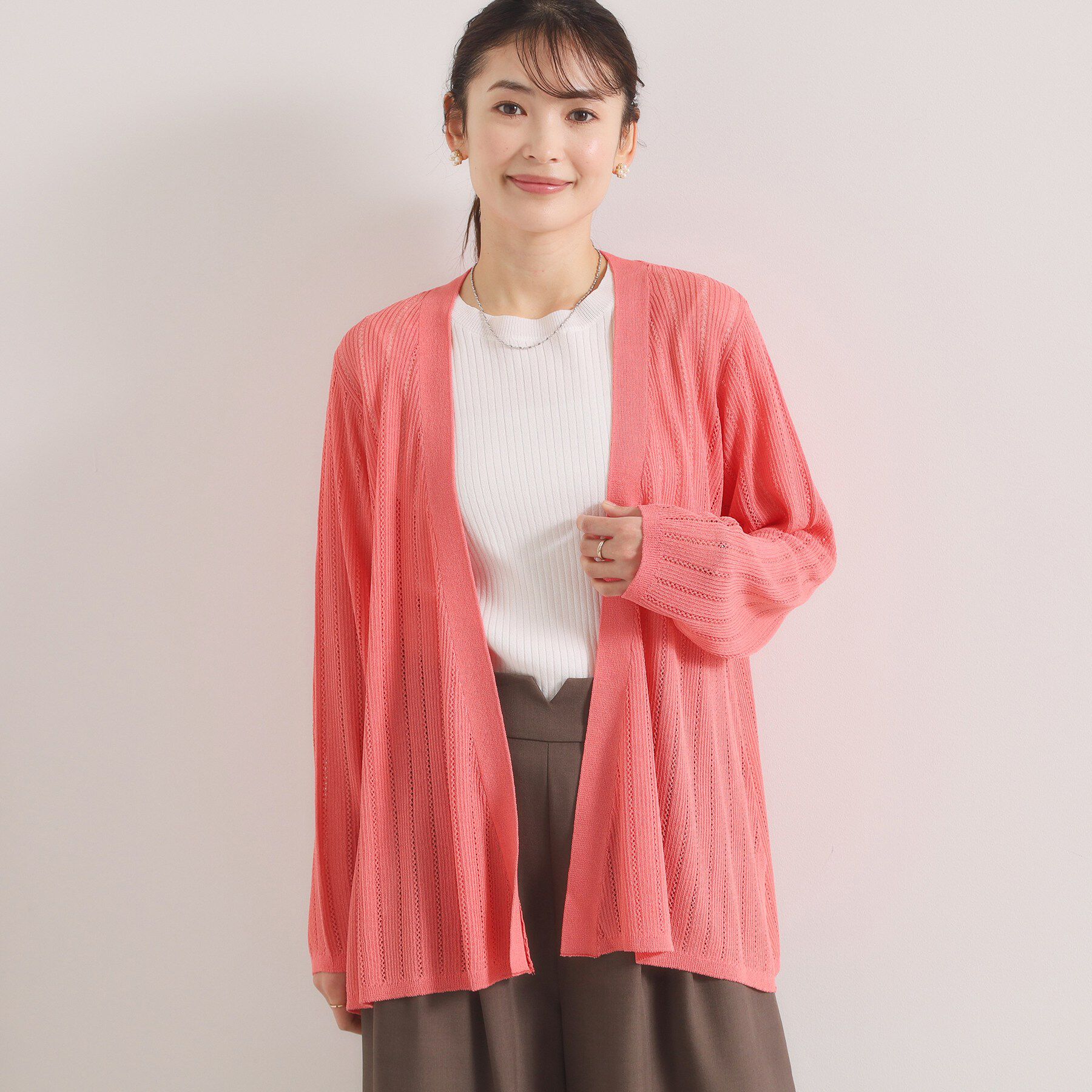 ITS&rsquo;DEMO「【手洗い可】透かし編みカーディガン」|カーディガン|