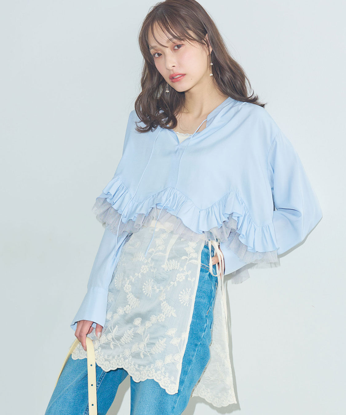 COCO DEAL「レースラップエプロン」|スカート|アイボリー