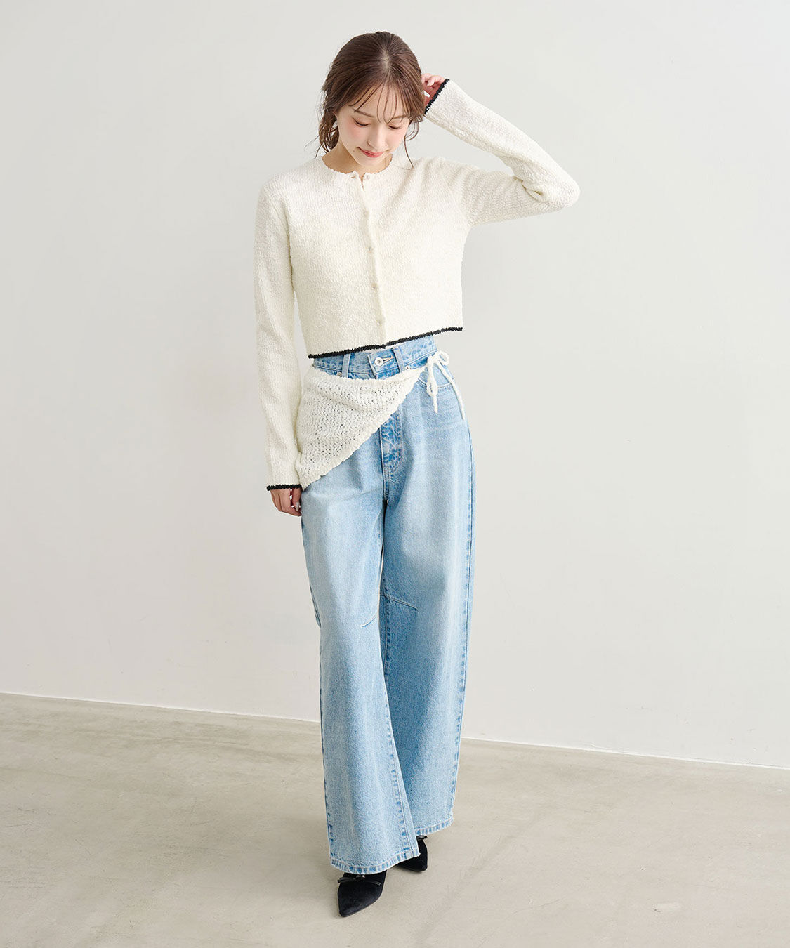 COCO DEAL「バレルワイドデニム/製品染めパンツ」|デニム|