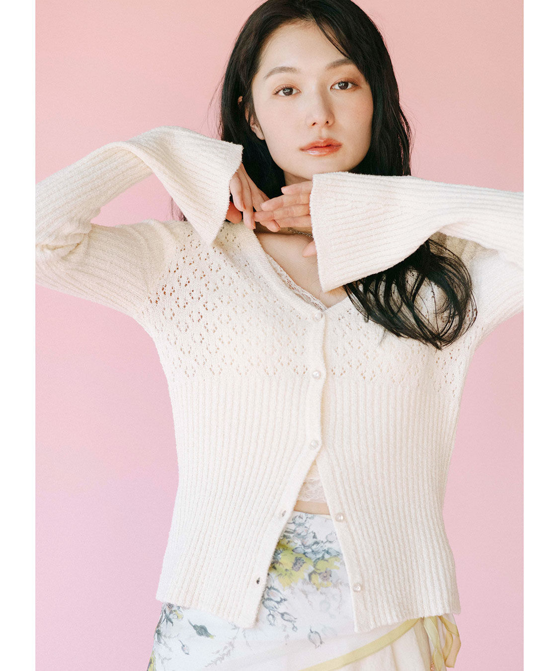 COCO DEAL「柄編みニットカーディガン」|ニット・セーター|