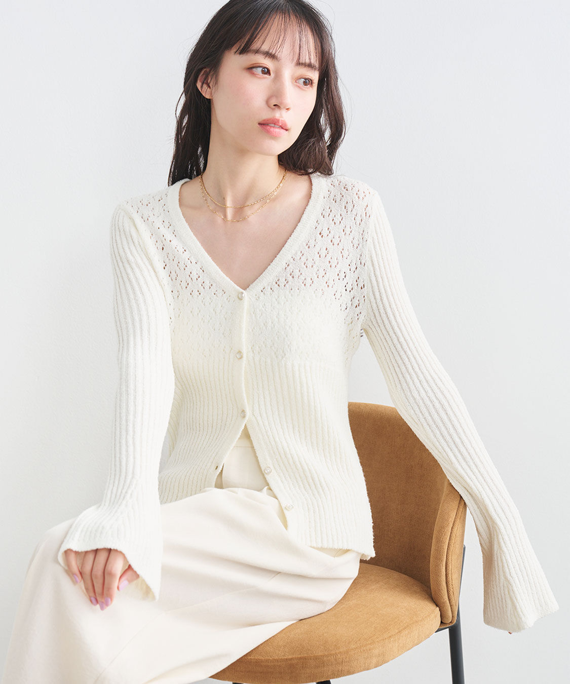 COCO DEAL「柄編みニットカーディガン」|ニット・セーター|オフ