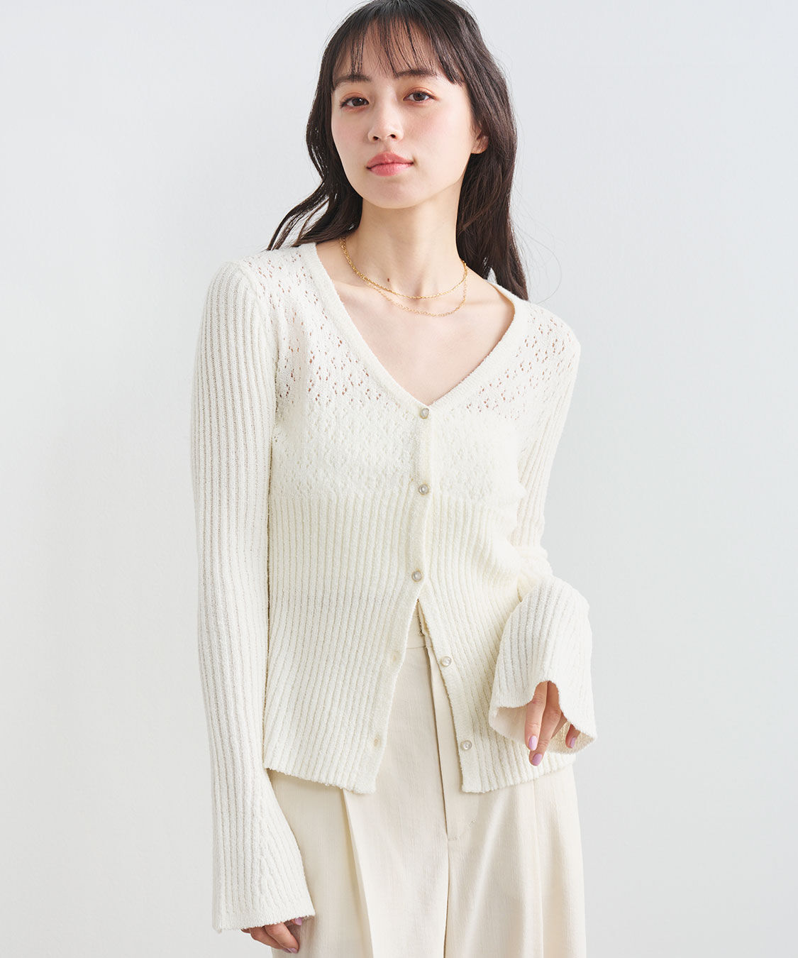 COCO DEAL「柄編みニットカーディガン」|ニット・セーター|
