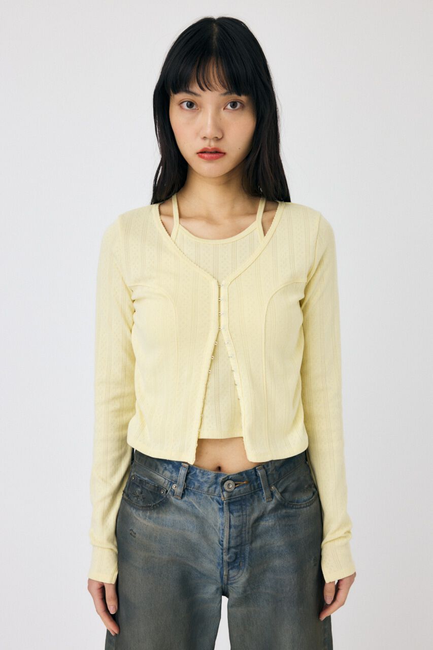 MOUSSY「LAYERED 2WAY カーディガン」|Tシャツ・カットソー|